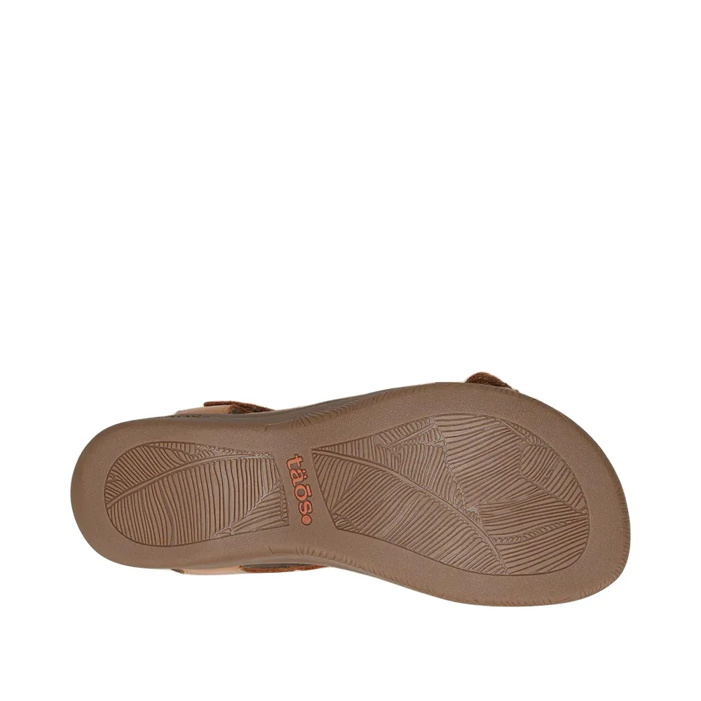 Taos Women's The Show Leather Sandal in Caramel