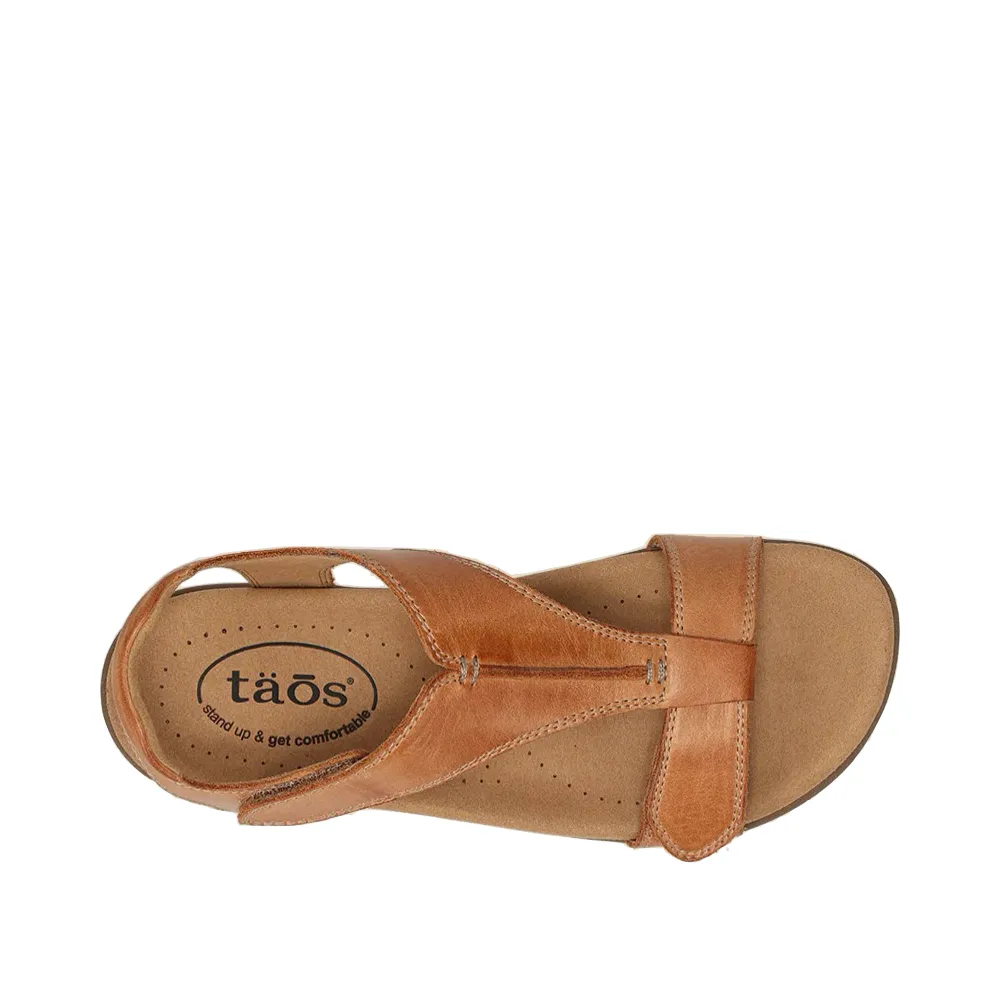 Taos Women's The Show Leather Sandal in Caramel