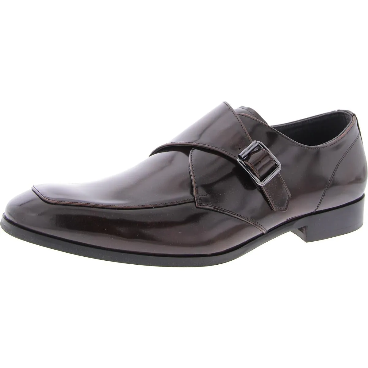 Tenzy Mens Leather Single Monk Shoes