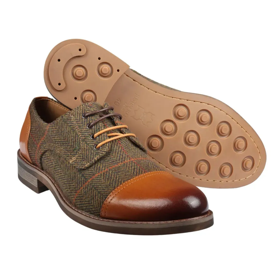 Theon Leather Tweed Oxford Shoes