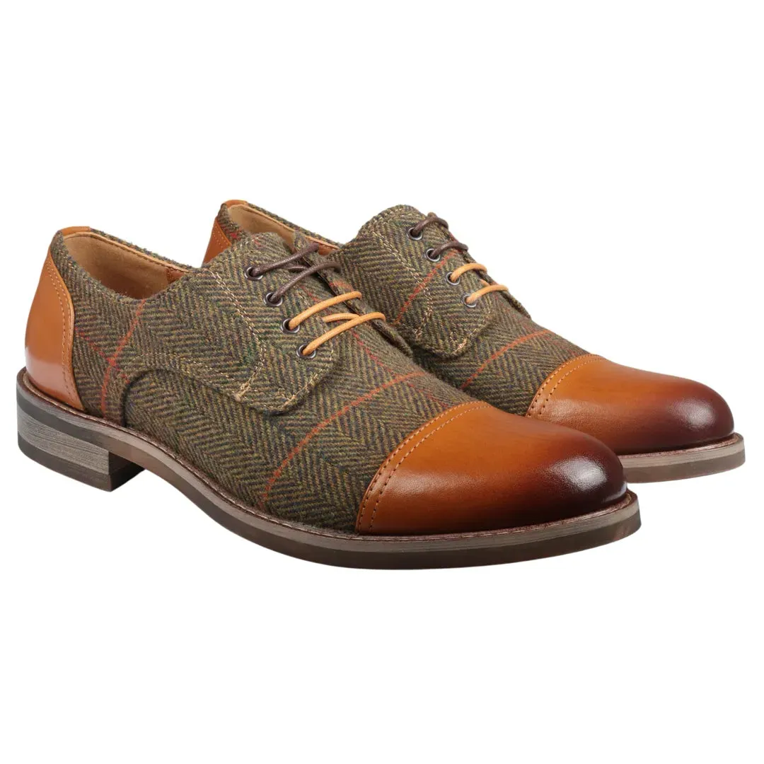 Theon Leather Tweed Oxford Shoes