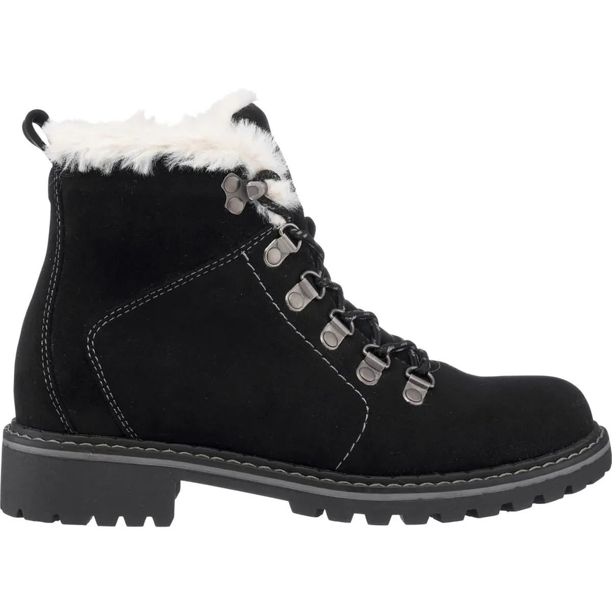 Tinsley Womens Microsuede Ankle Combat & Lace-up Boots