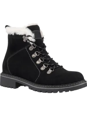 Tinsley Womens Microsuede Ankle Combat & Lace-up Boots