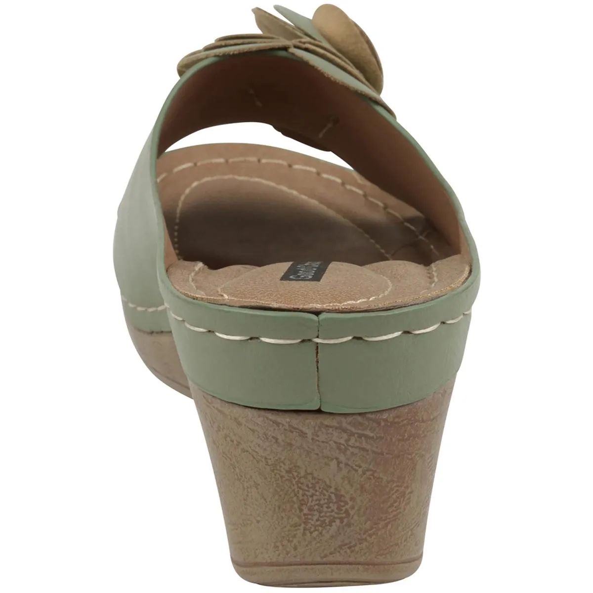 Tokyo Womens Faux Leather Floral Wedge Sandals