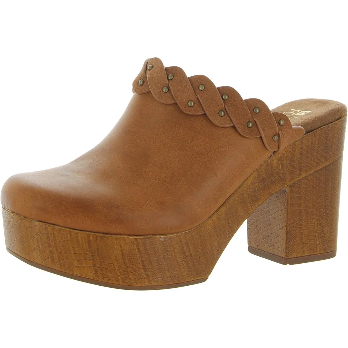 Toss Up Womens Faux Leather Comfort Clogs