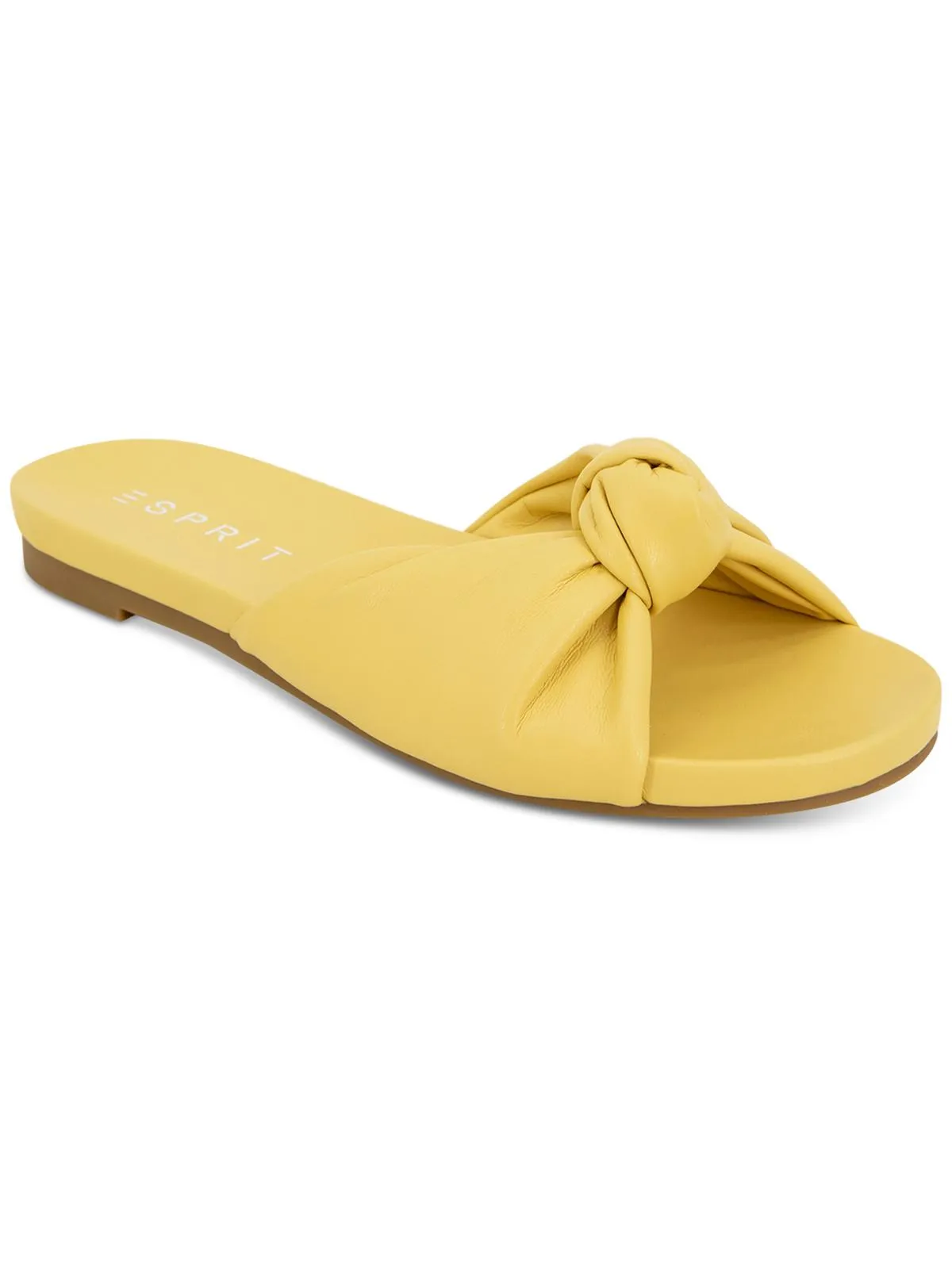 Tyla Womens Faux Leather Footbed Slide Sandals