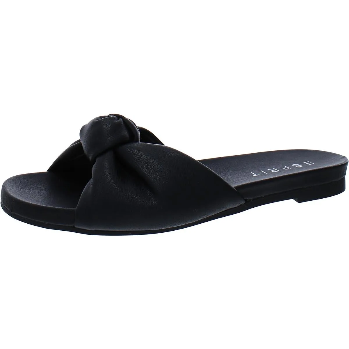 Tyla Womens Faux Leather Footbed Slide Sandals