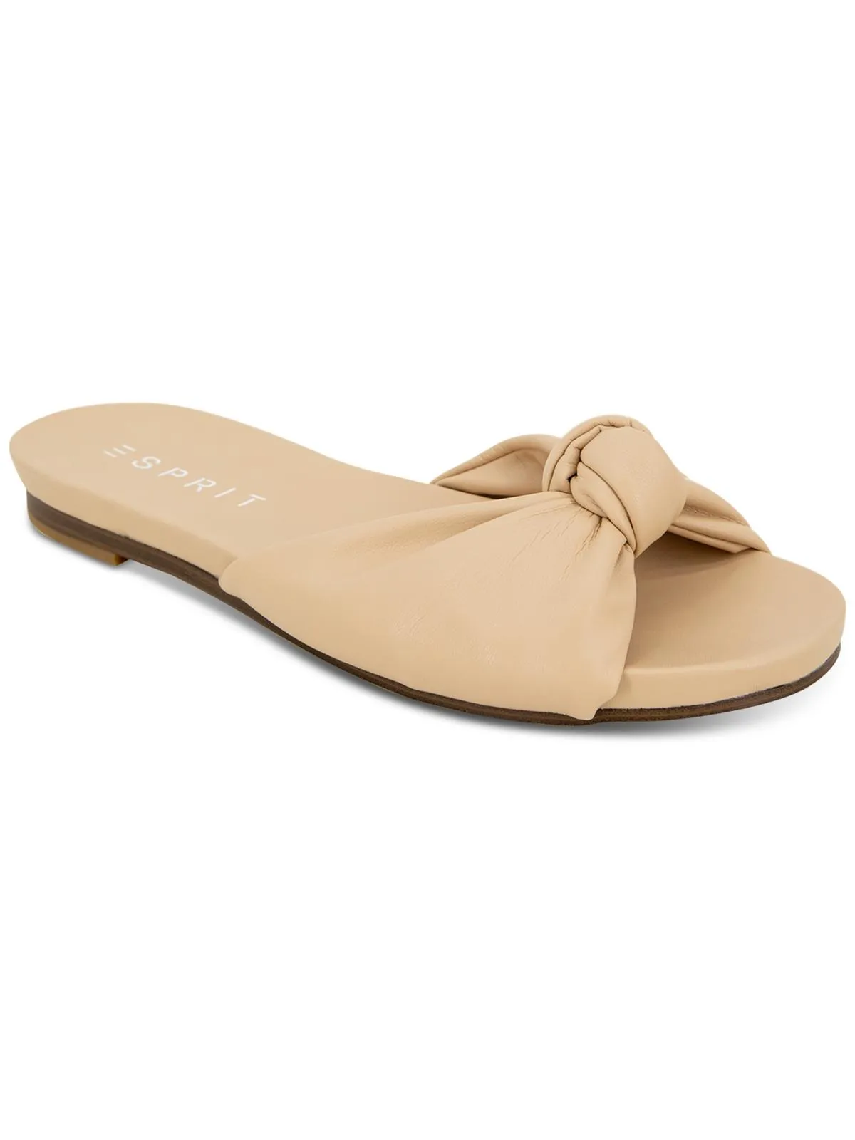 Tyla Womens Faux Leather Footbed Slide Sandals