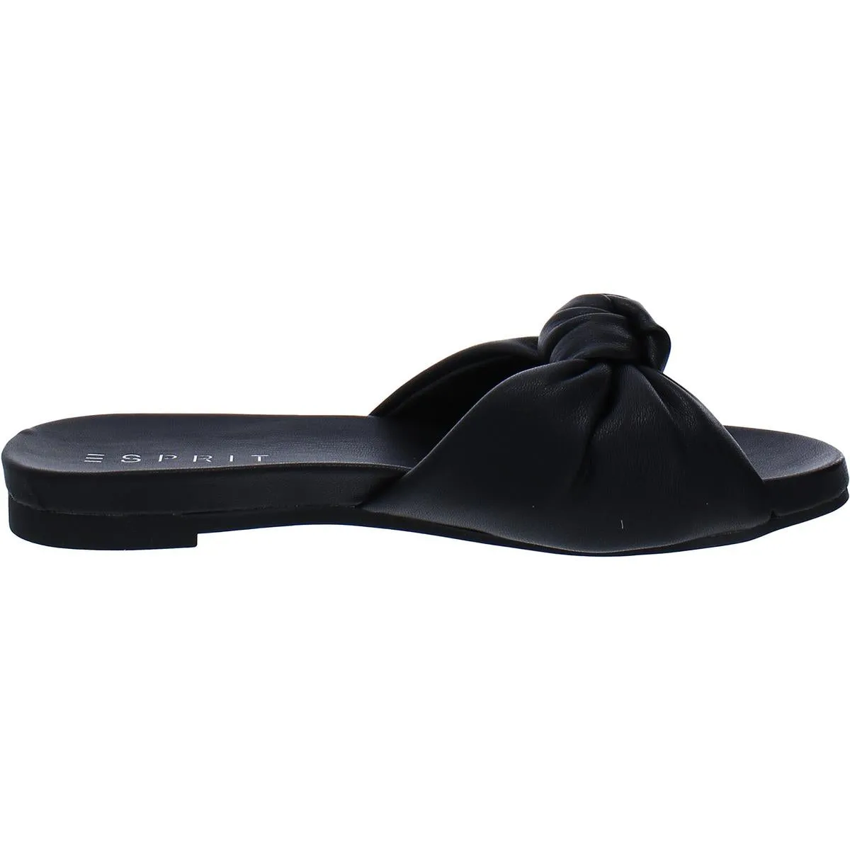 Tyla Womens Faux Leather Footbed Slide Sandals