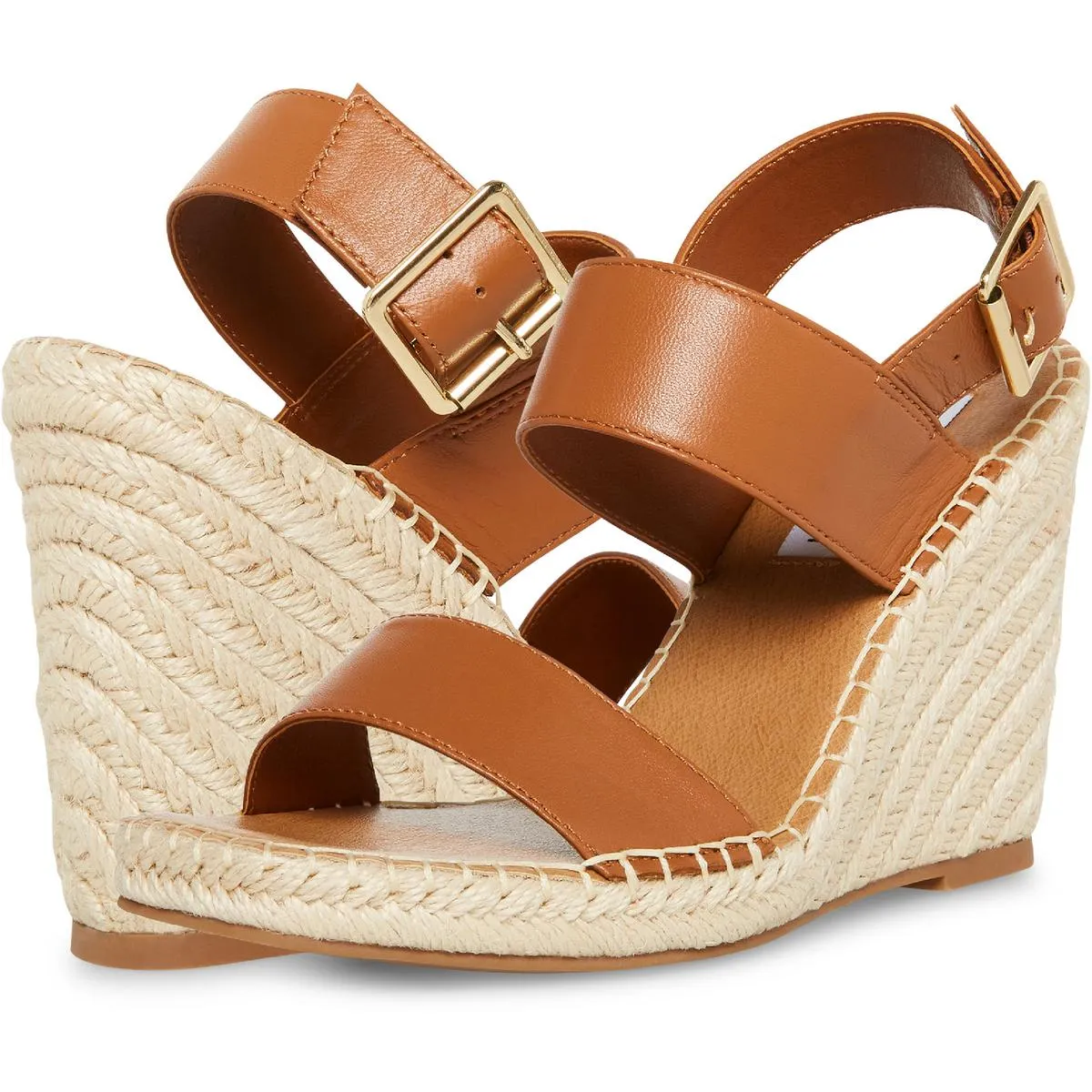 Uri Womens Buckle Espadrilles Wedge Heels