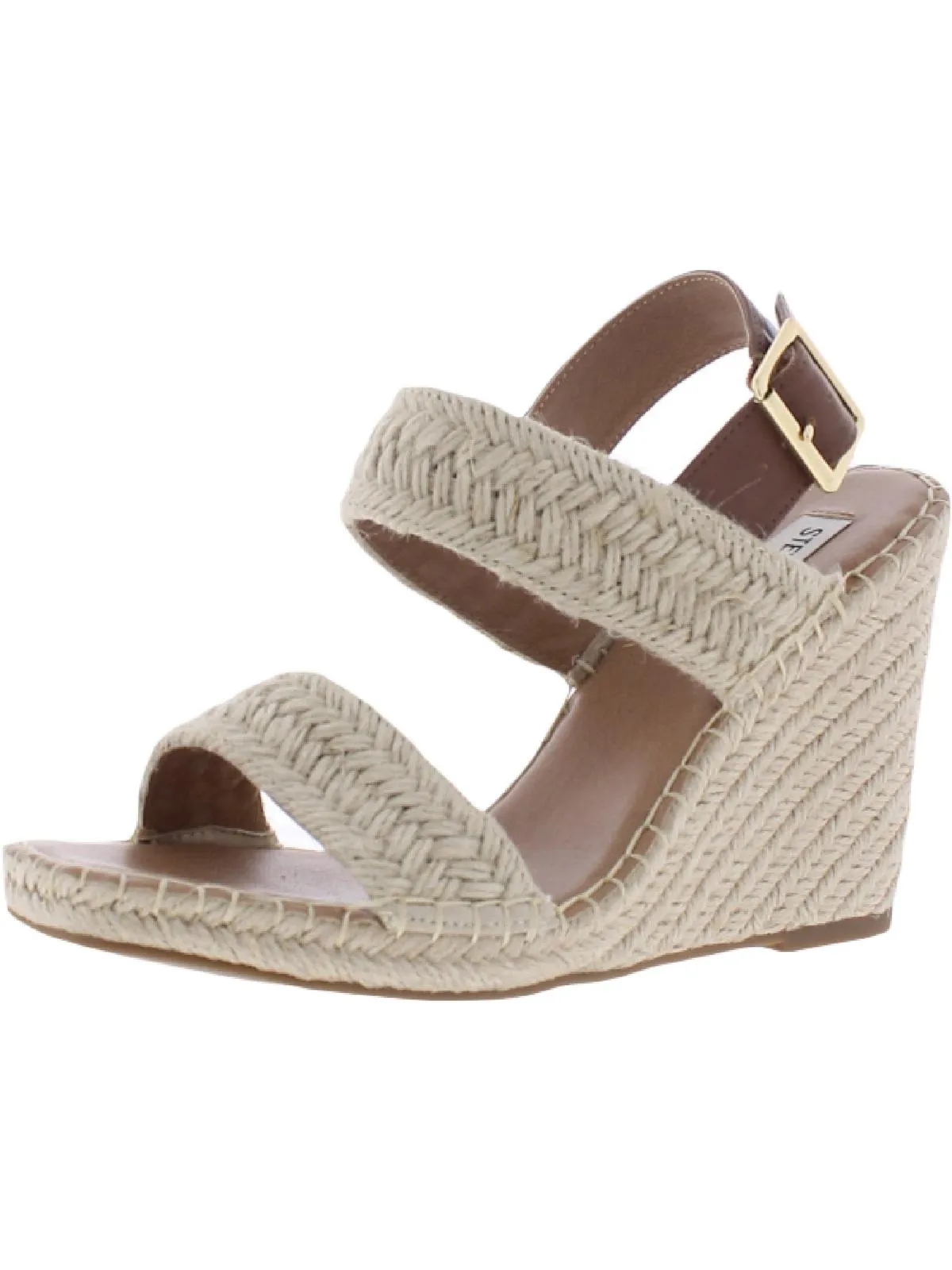 Uri Womens Buckle Espadrilles Wedge Heels