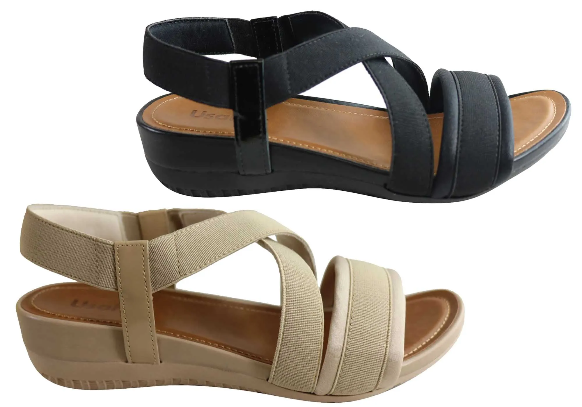 Usaflex Ambrosa Womens Comfortable Cushioned Sandals Made In Brazil Usaflex Shoes
