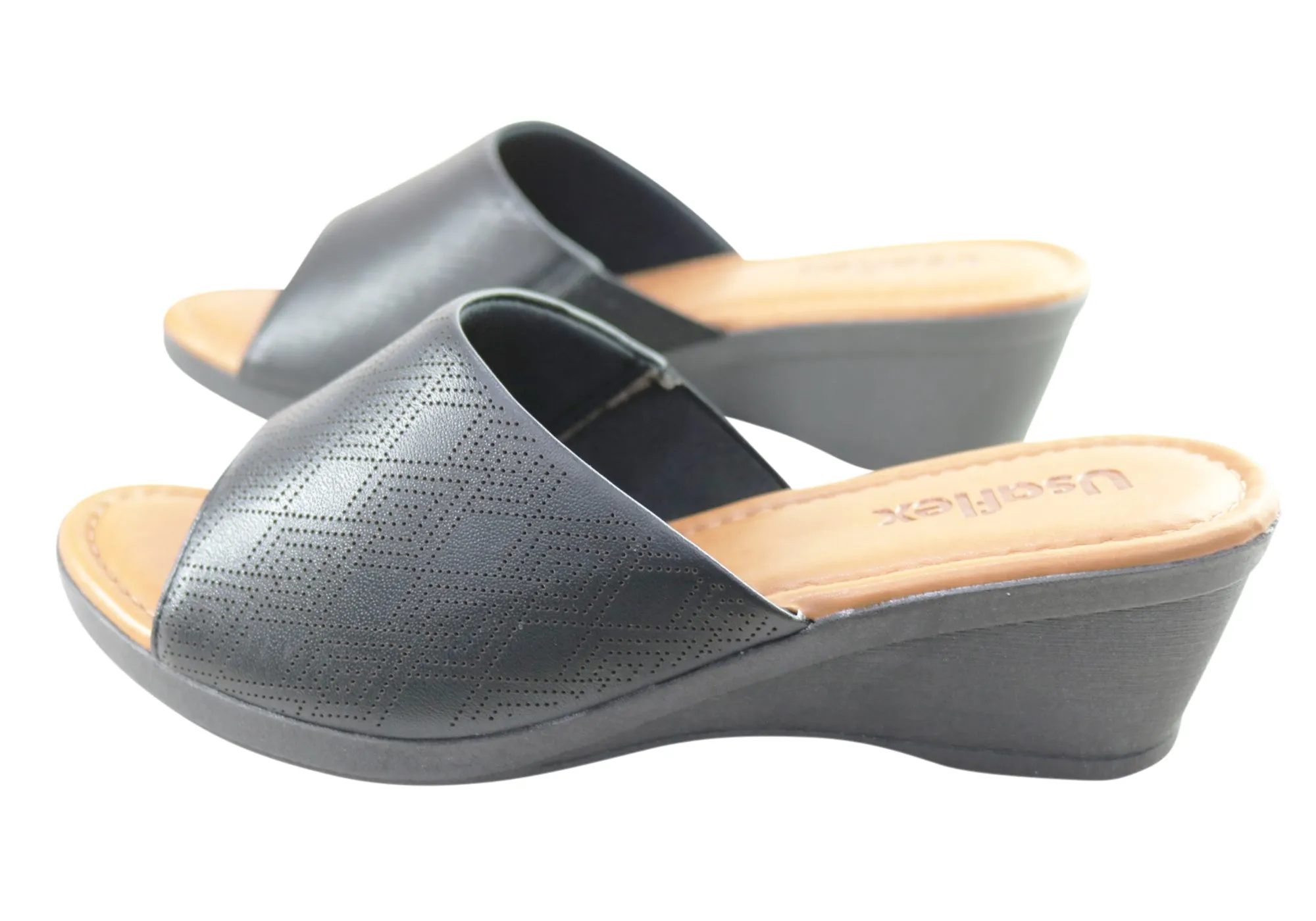 Usaflex Anatolia Womens Comfort Leather Slides Sandals Made In Brazil Usaflex Shoes