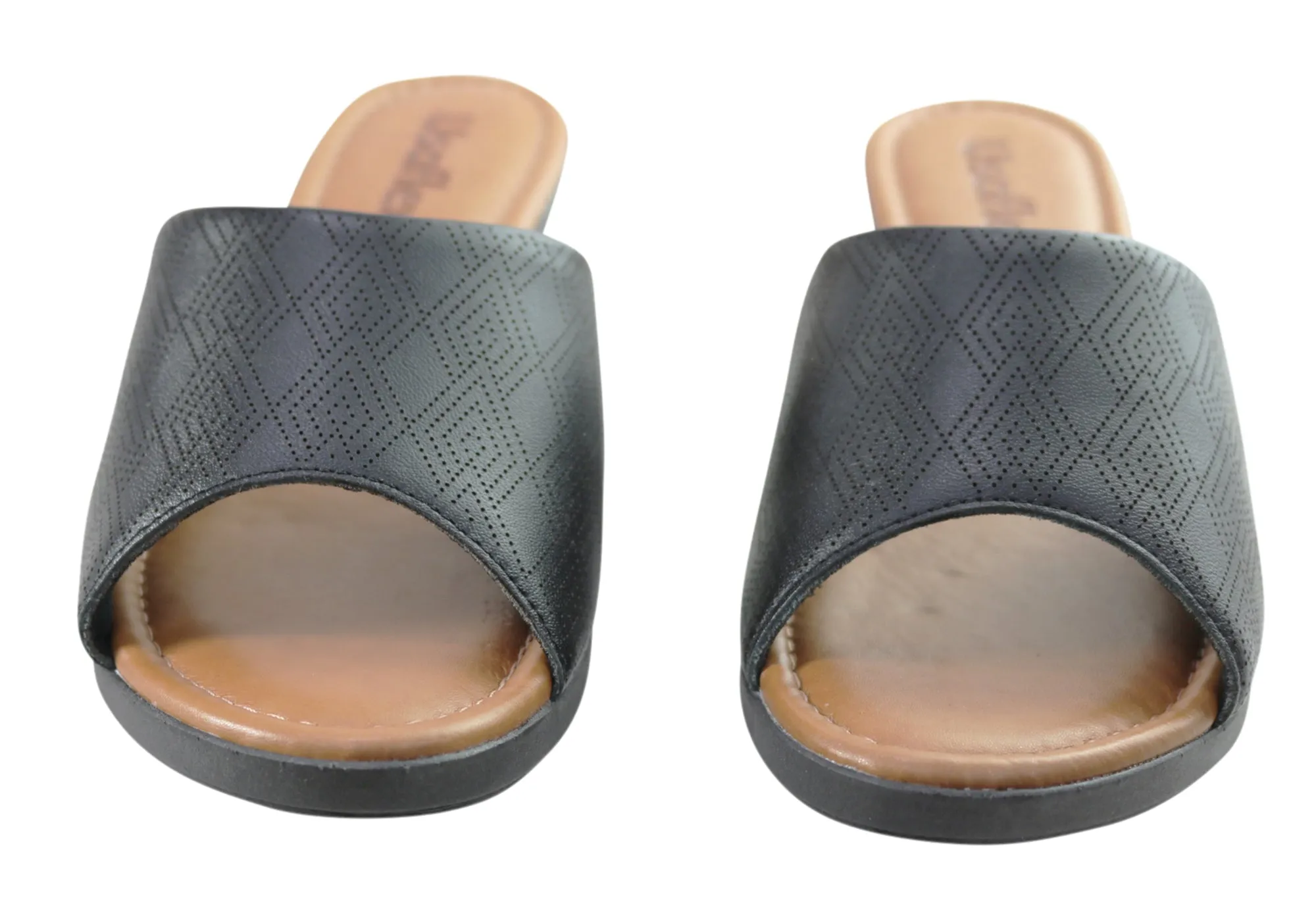Usaflex Anatolia Womens Comfort Leather Slides Sandals Made In Brazil Usaflex Shoes