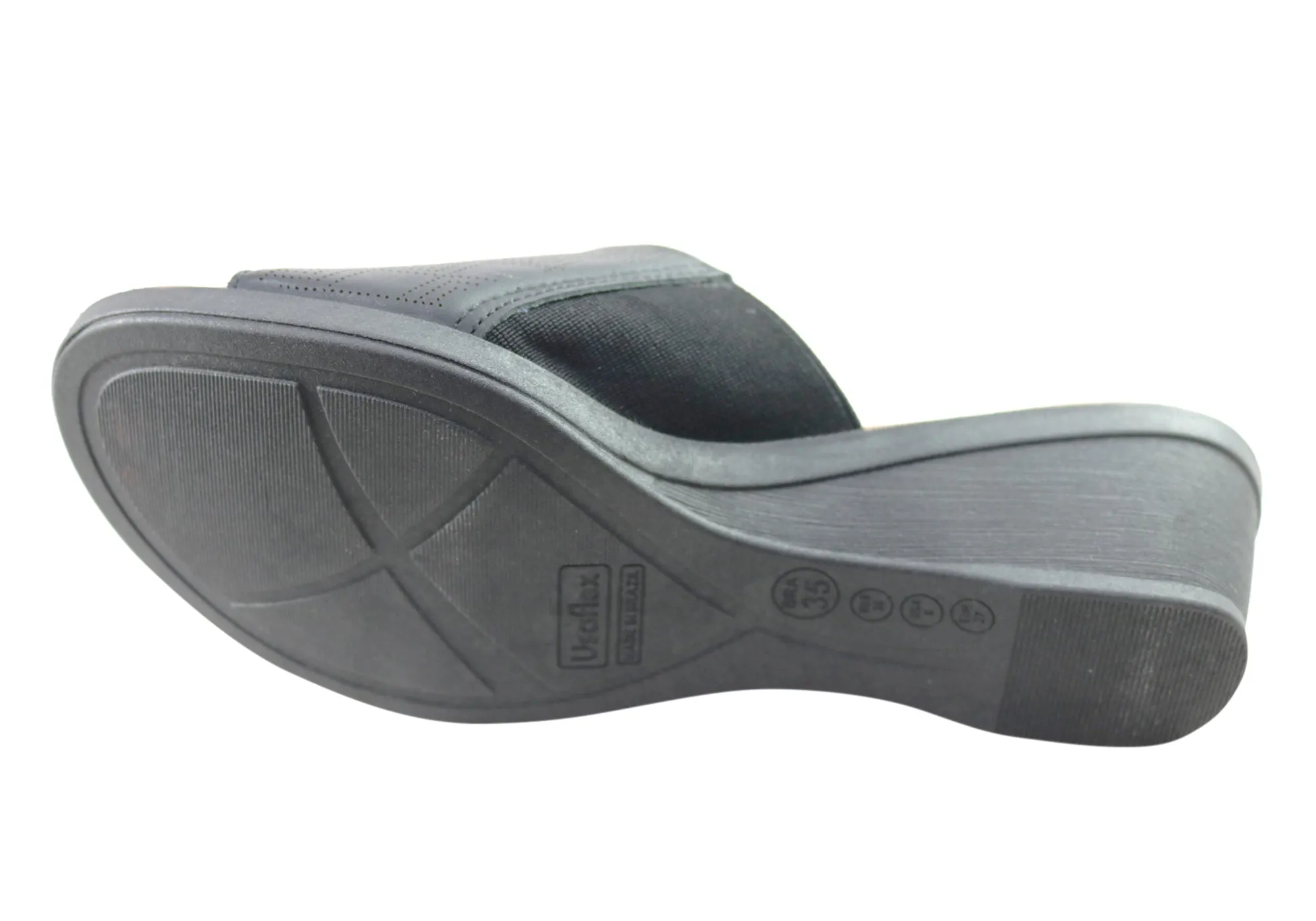 Usaflex Anatolia Womens Comfort Leather Slides Sandals Made In Brazil Usaflex Shoes
