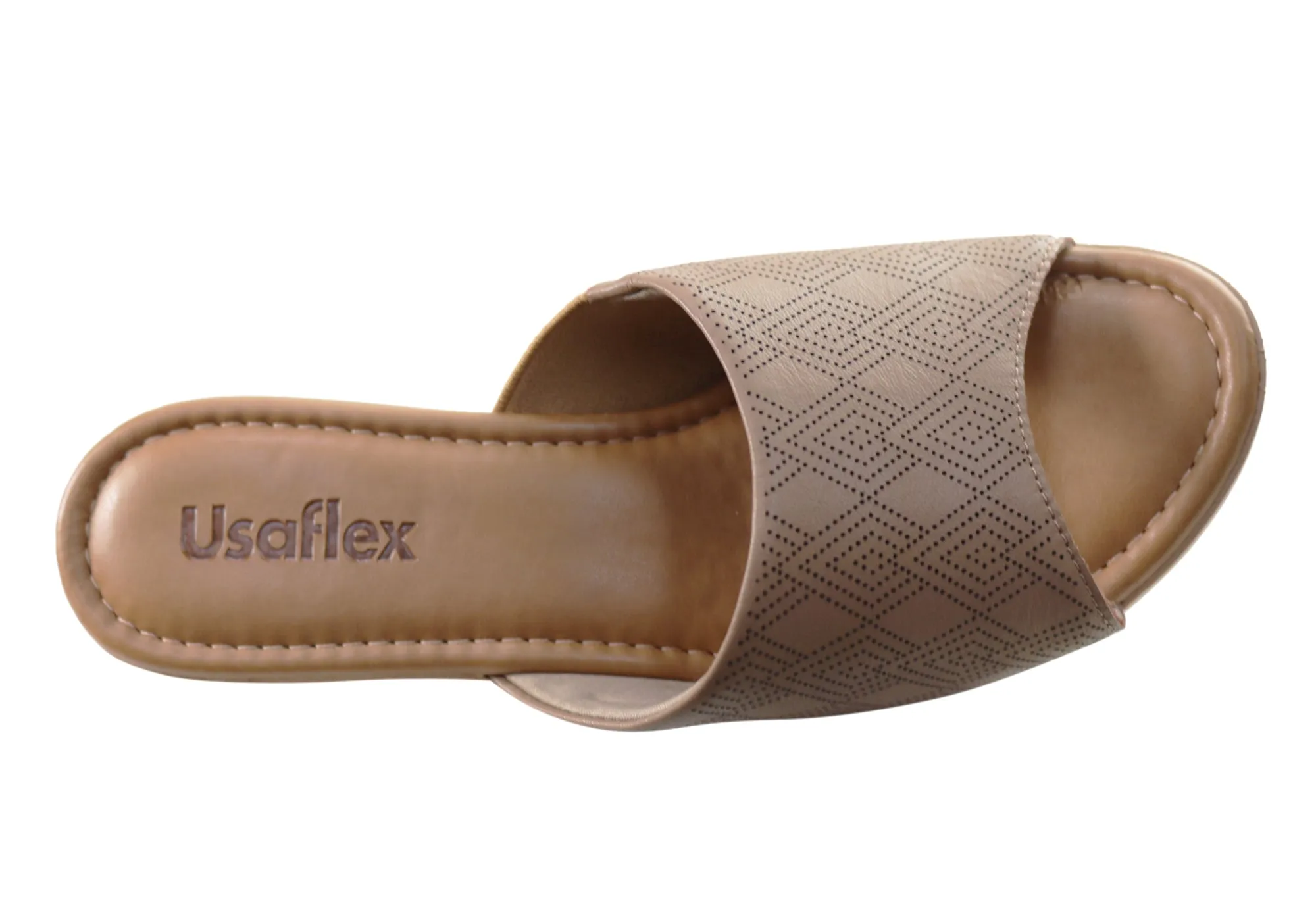 Usaflex Anatolia Womens Comfort Leather Slides Sandals Made In Brazil Usaflex Shoes