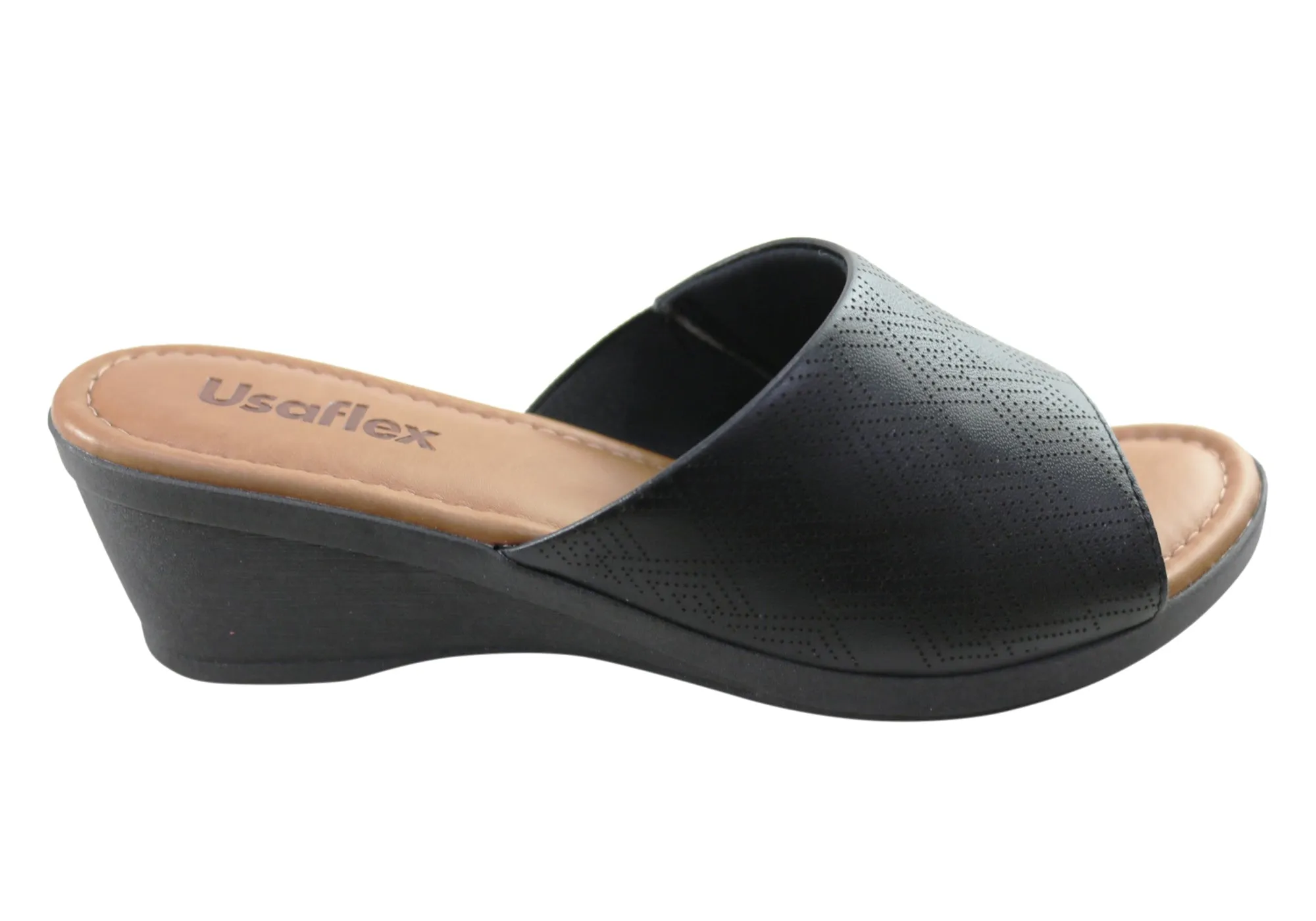 Usaflex Anatolia Womens Comfort Leather Slides Sandals Made In Brazil Usaflex Shoes