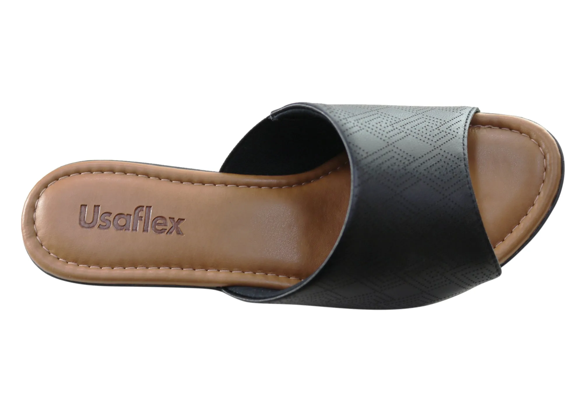 Usaflex Anatolia Womens Comfort Leather Slides Sandals Made In Brazil Usaflex Shoes