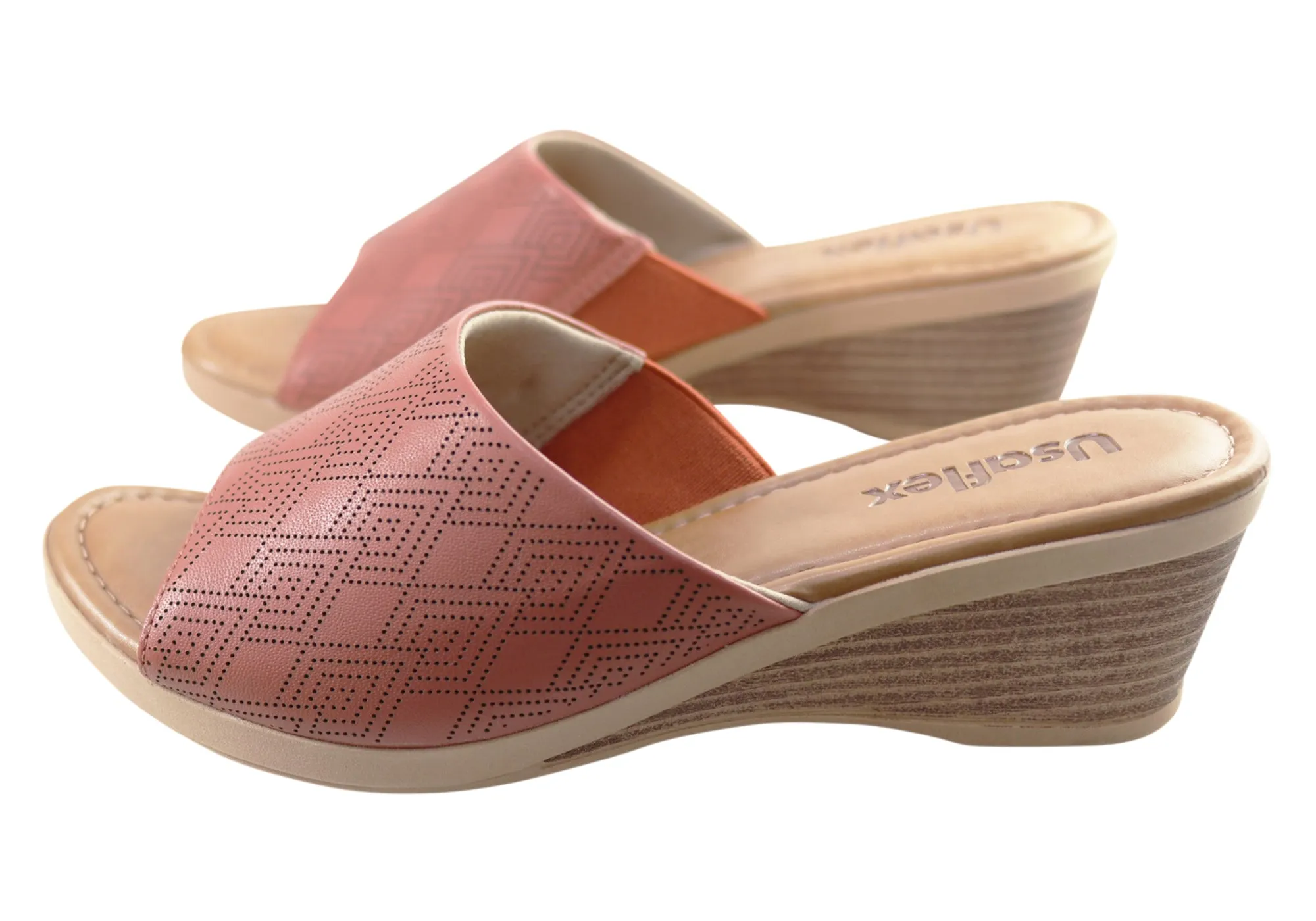 Usaflex Anatolia Womens Comfort Leather Slides Sandals Made In Brazil Usaflex Shoes