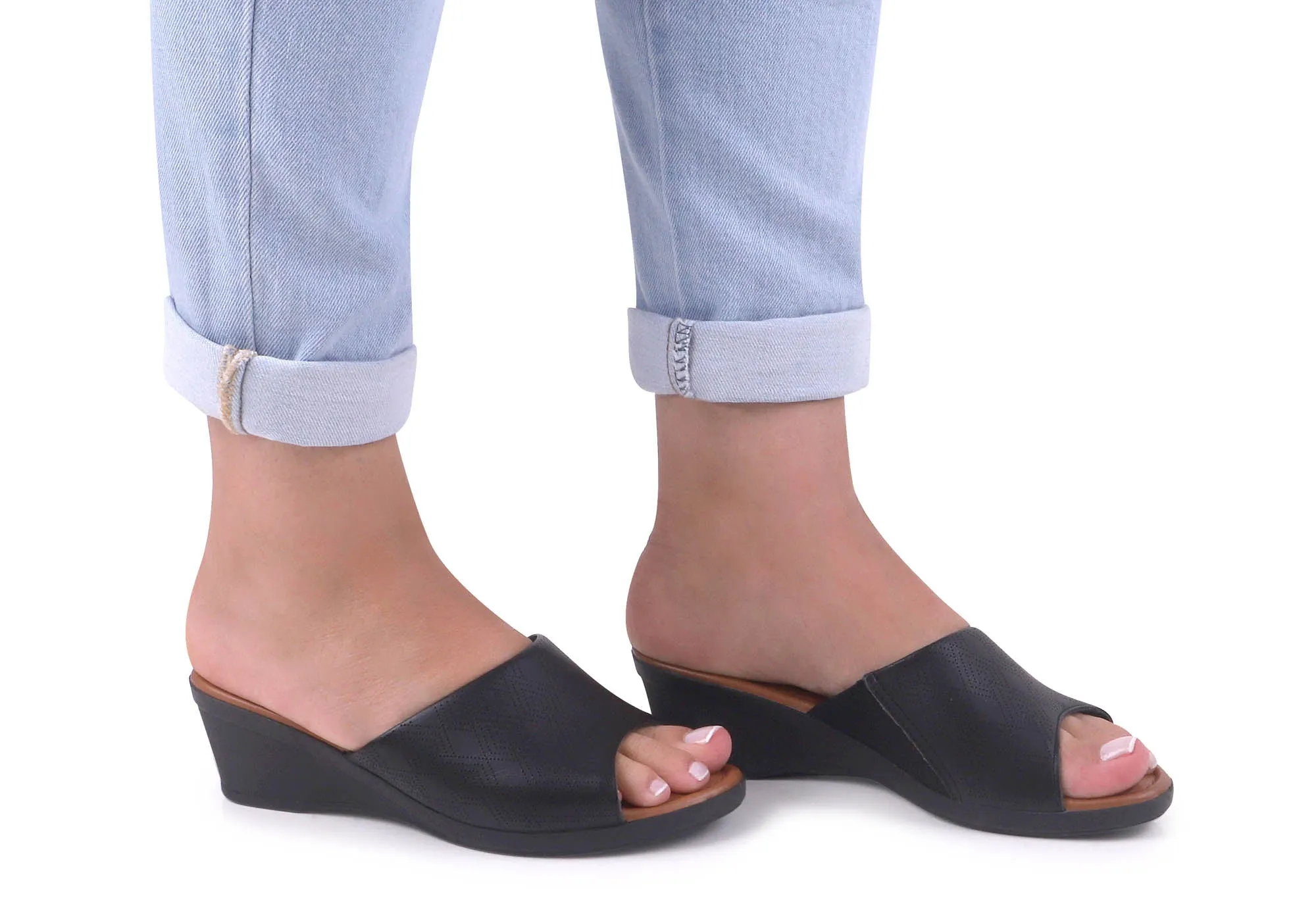 Usaflex Anatolia Womens Comfort Leather Slides Sandals Made In Brazil Usaflex Shoes