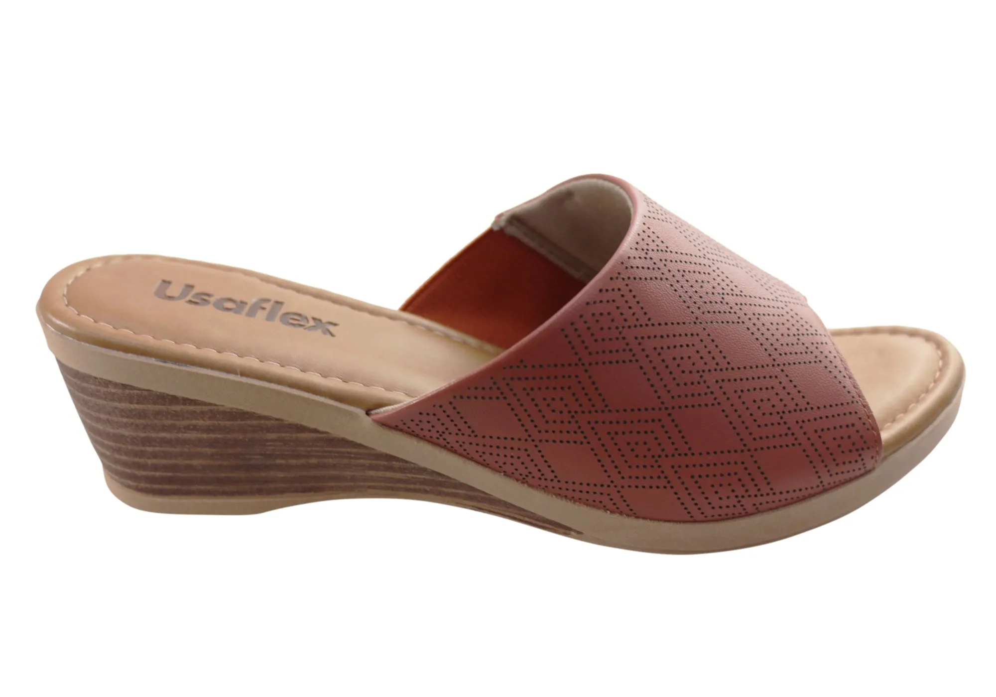 Usaflex Anatolia Womens Comfort Leather Slides Sandals Made In Brazil Usaflex Shoes