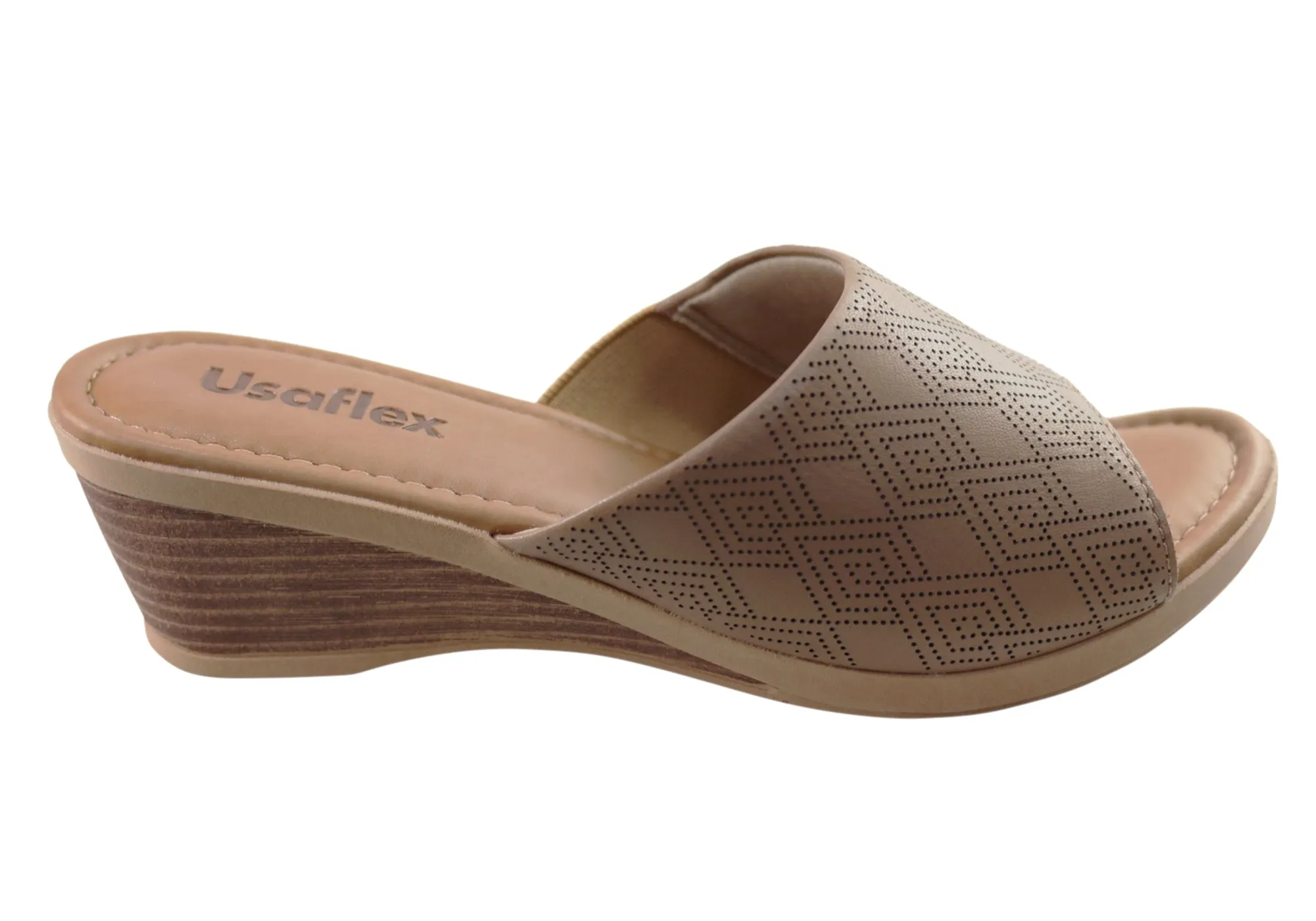 Usaflex Anatolia Womens Comfort Leather Slides Sandals Made In Brazil Usaflex Shoes