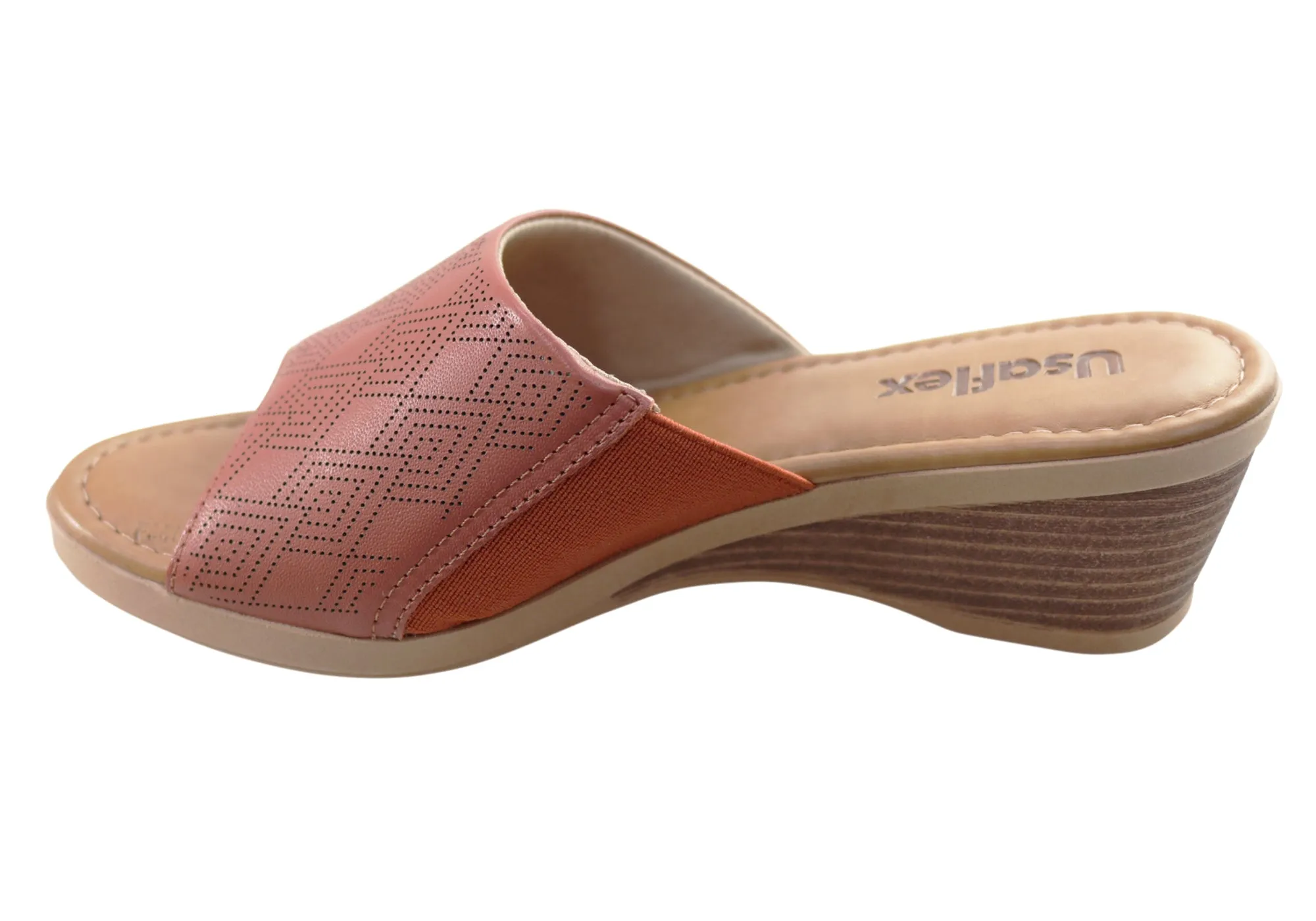 Usaflex Anatolia Womens Comfort Leather Slides Sandals Made In Brazil Usaflex Shoes