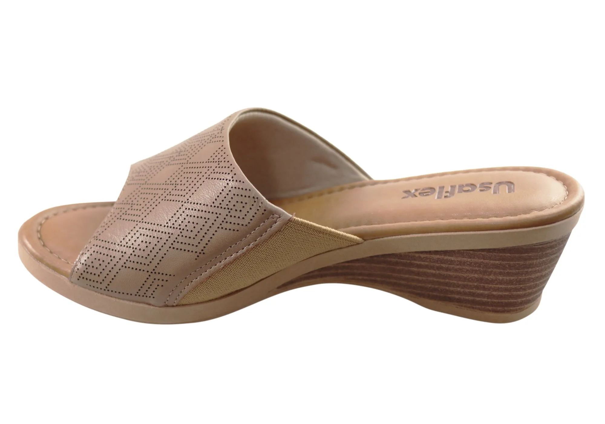 Usaflex Anatolia Womens Comfort Leather Slides Sandals Made In Brazil Usaflex Shoes