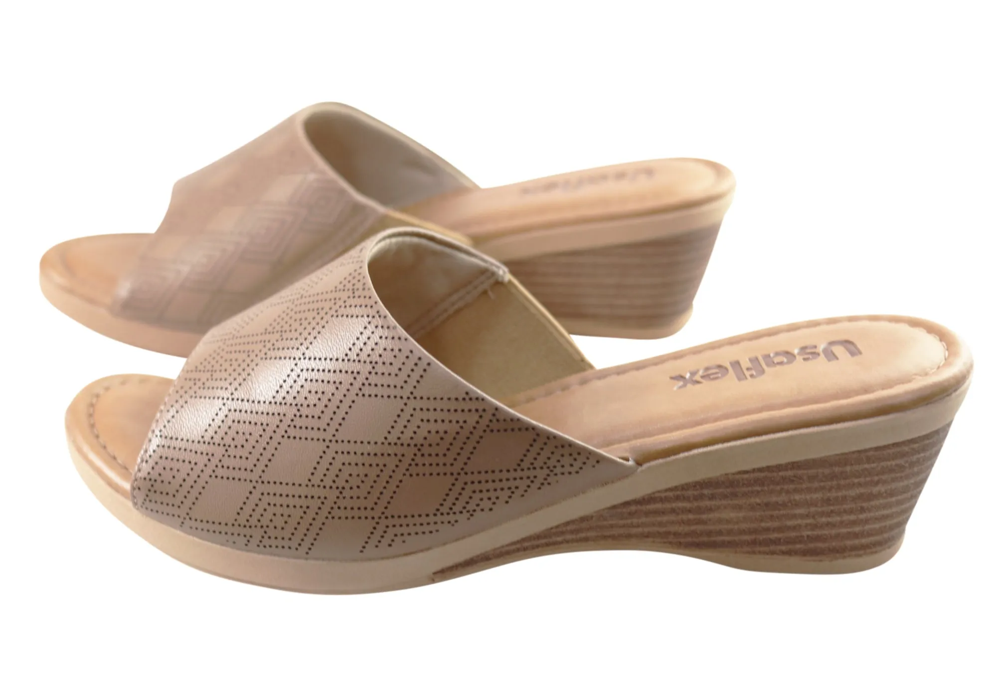 Usaflex Anatolia Womens Comfort Leather Slides Sandals Made In Brazil Usaflex Shoes