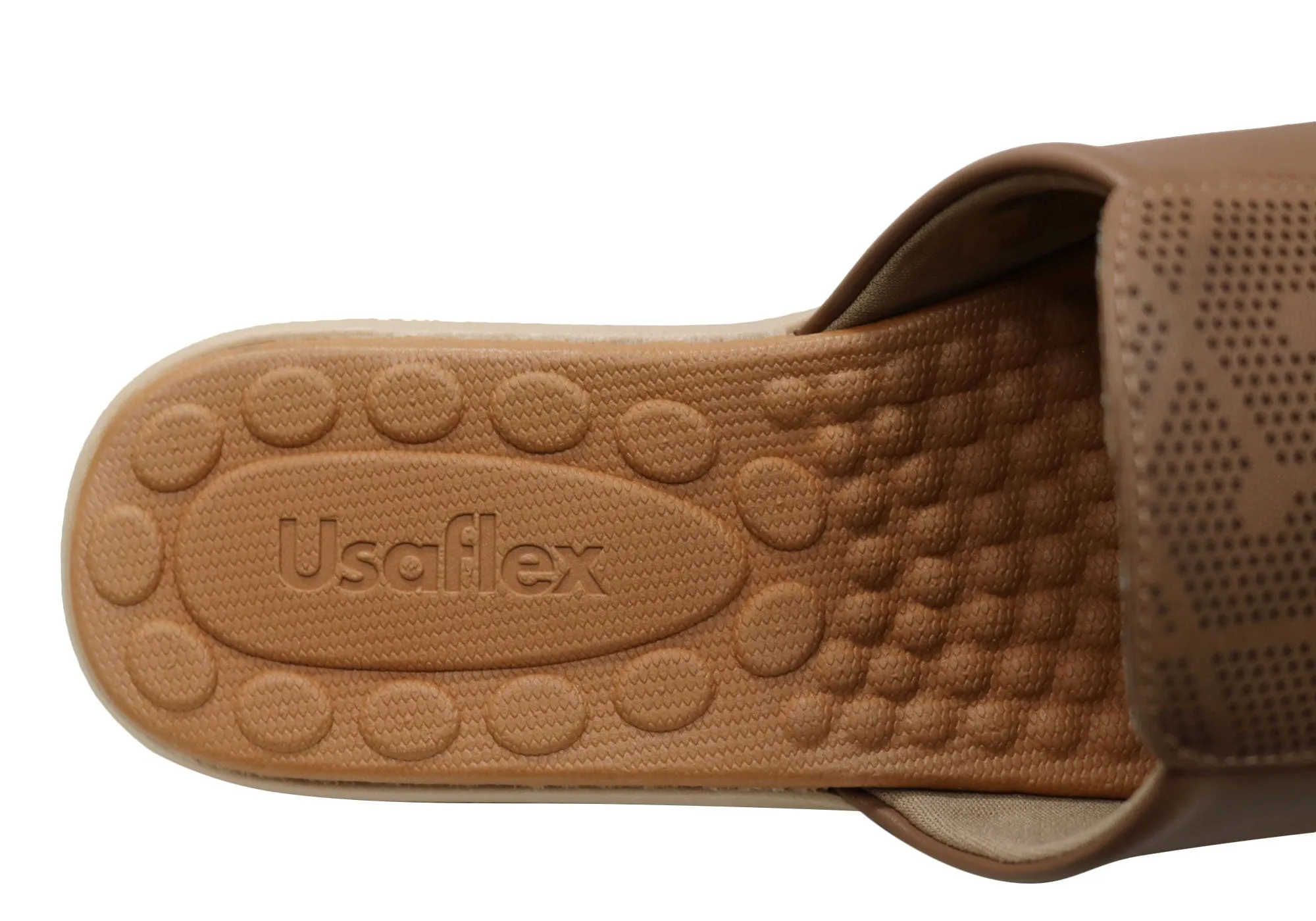 Usaflex Calla Womens Comfort Leather Slides Sandals Made In Brazil Usaflex Shoes