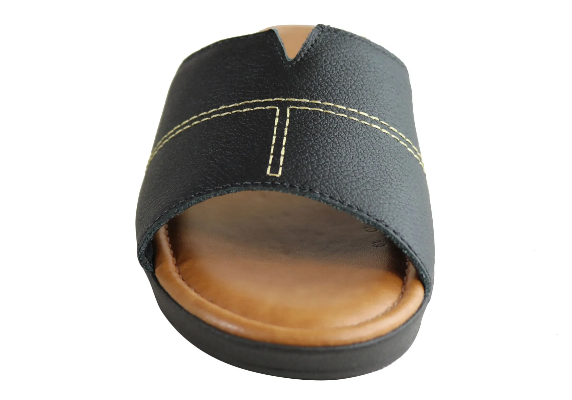 Usaflex Clover Womens Brazilian Comfy Cushioned Leather Slides Sandals Usaflex Shoes