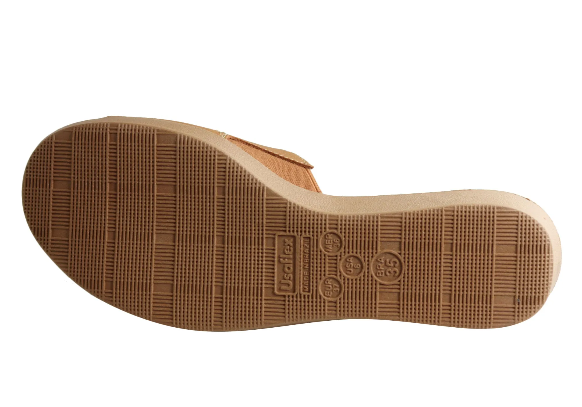 Usaflex Clover Womens Brazilian Comfy Cushioned Leather Slides Sandals Usaflex Shoes