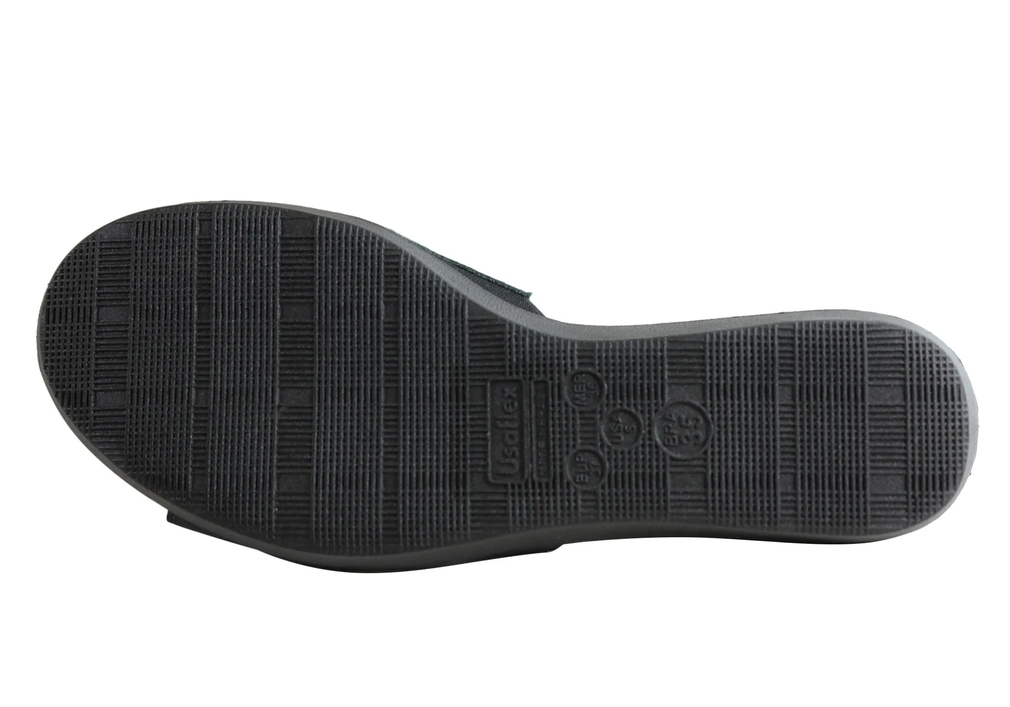 Usaflex Clover Womens Brazilian Comfy Cushioned Leather Slides Sandals Usaflex Shoes