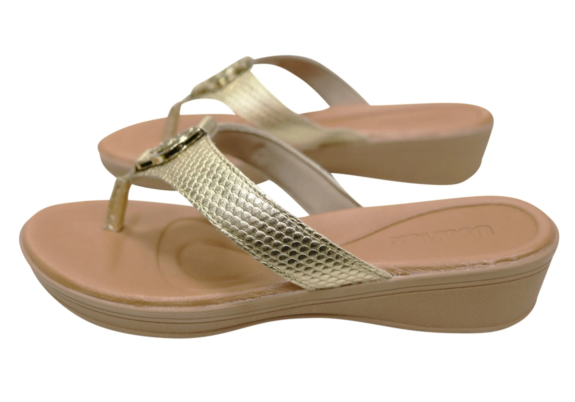 Usaflex Dorina Womens Comfort Leather Thongs Sandals Made In Brazil Usaflex Shoes