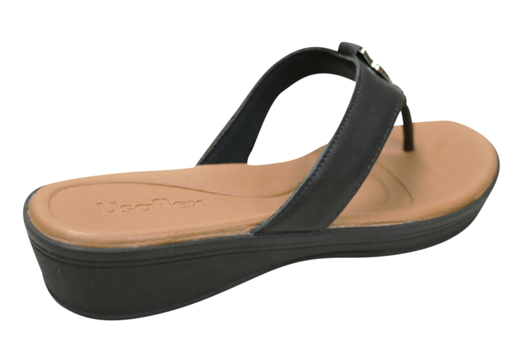 Usaflex Dorina Womens Comfort Leather Thongs Sandals Made In Brazil Usaflex Shoes