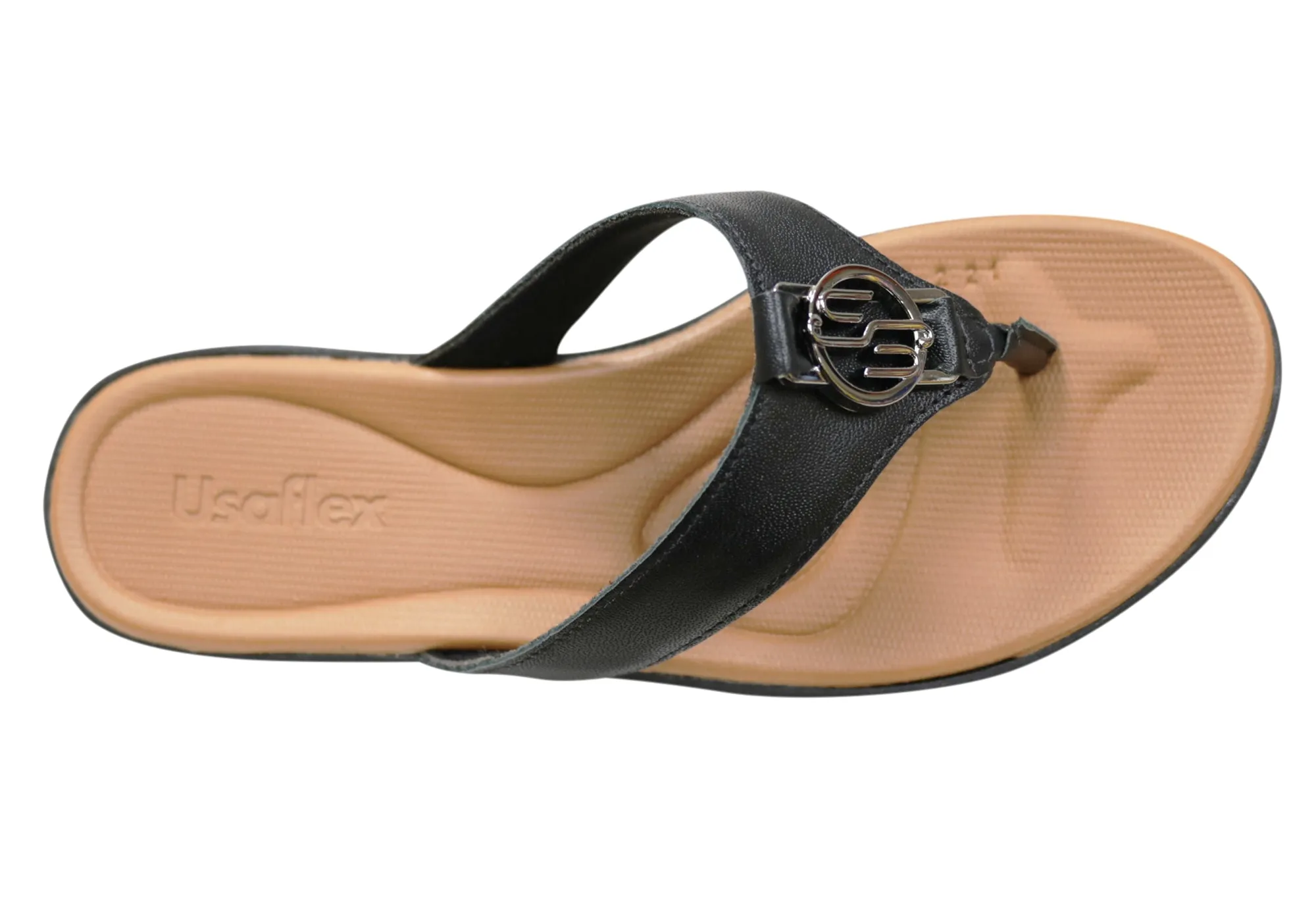 Usaflex Dorina Womens Comfort Leather Thongs Sandals Made In Brazil Usaflex Shoes