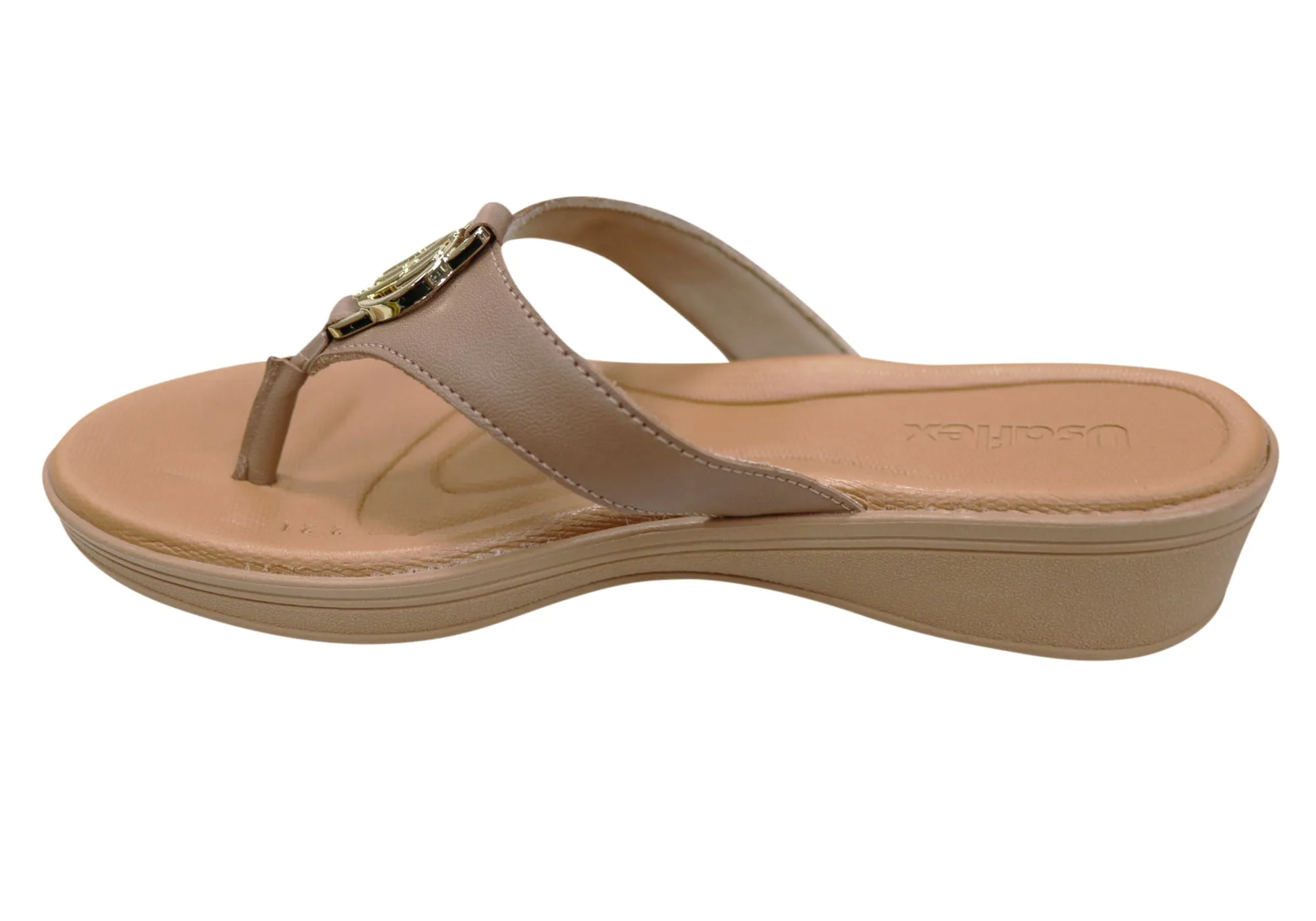 Usaflex Dorina Womens Comfort Leather Thongs Sandals Made In Brazil Usaflex Shoes