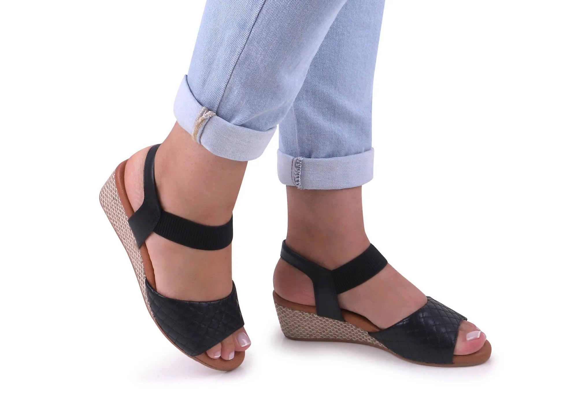 Usaflex Lorelei Womens Comfort Leather Wedge Sandals Made In Brazil Usaflex Shoes