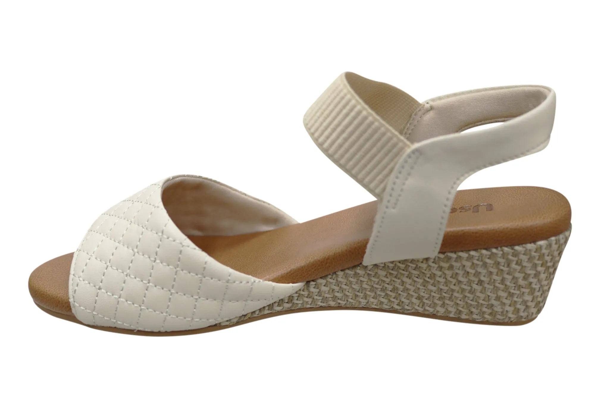 Usaflex Lorelei Womens Comfort Leather Wedge Sandals Made In Brazil Usaflex Shoes
