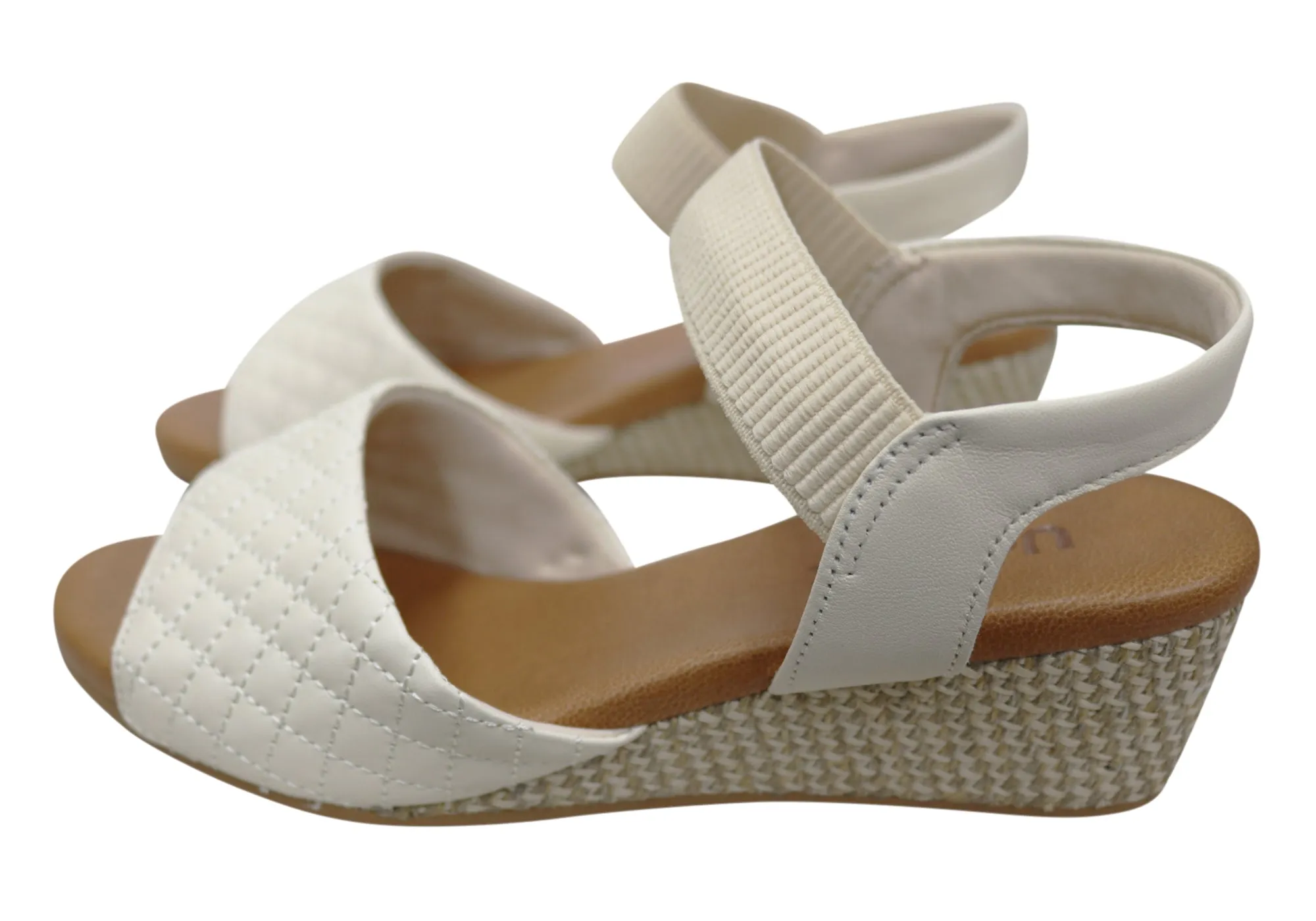 Usaflex Lorelei Womens Comfort Leather Wedge Sandals Made In Brazil Usaflex Shoes