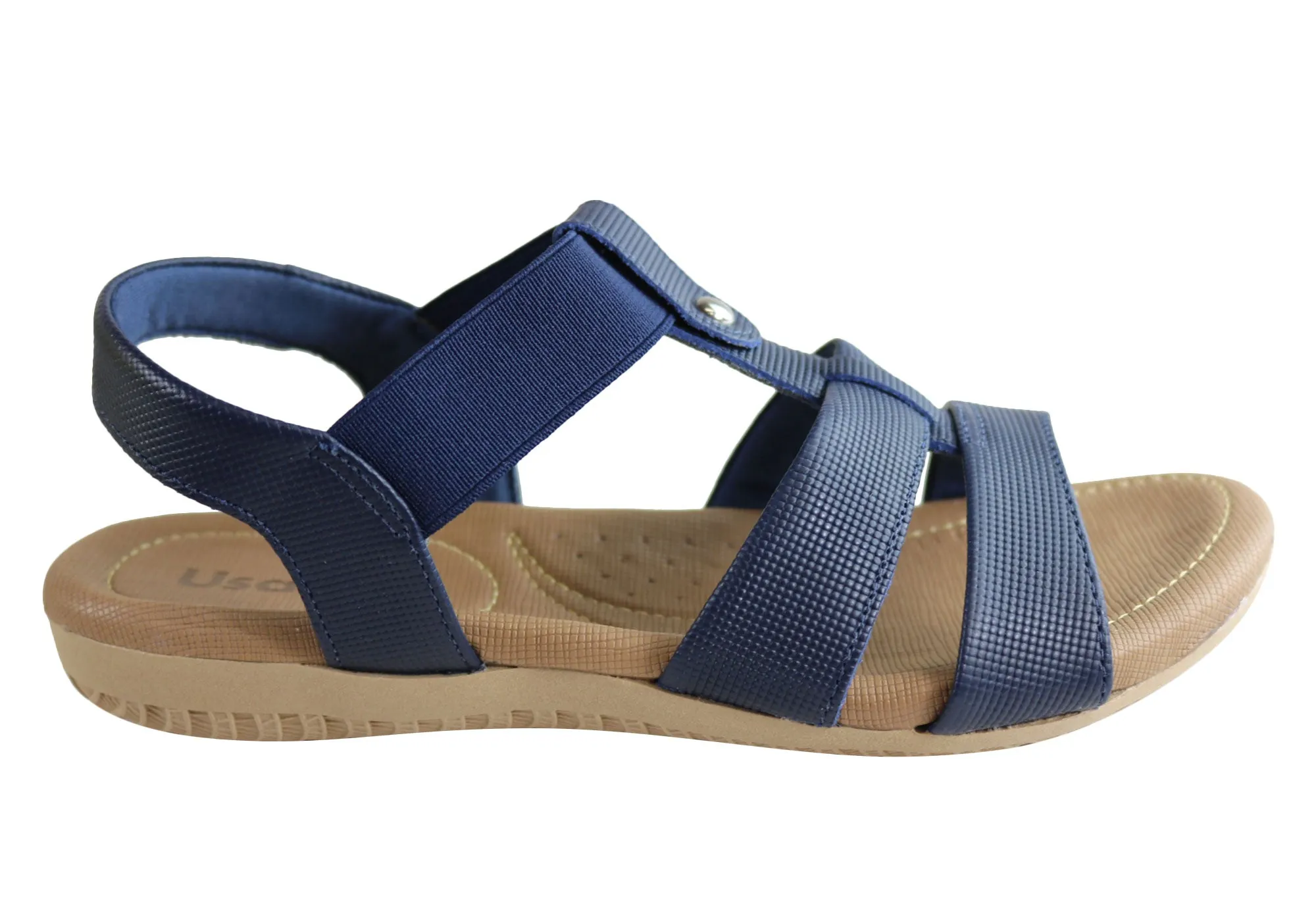 Usaflex Ventura Womens Comfy Cushioned Leather Sandals Made In Brazil Usaflex Shoes