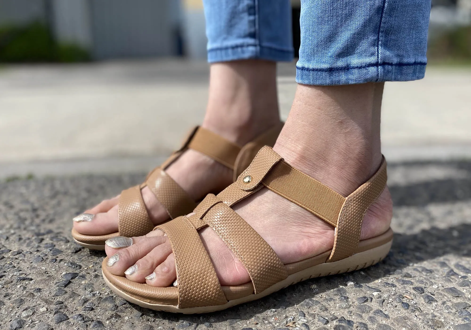 Usaflex Ventura Womens Comfy Cushioned Leather Sandals Made In Brazil Usaflex Shoes
