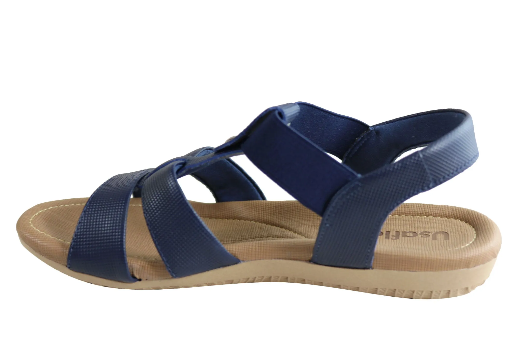 Usaflex Ventura Womens Comfy Cushioned Leather Sandals Made In Brazil Usaflex Shoes