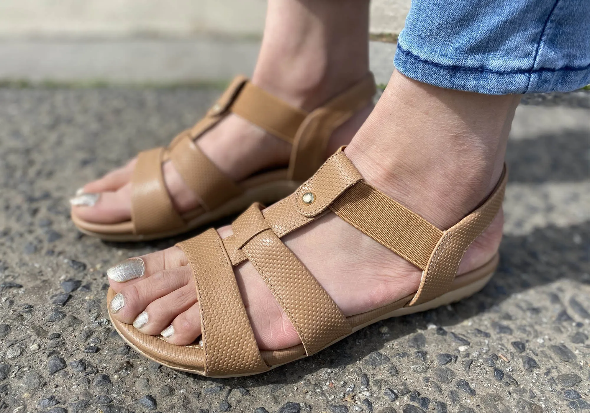 Usaflex Ventura Womens Comfy Cushioned Leather Sandals Made In Brazil Usaflex Shoes