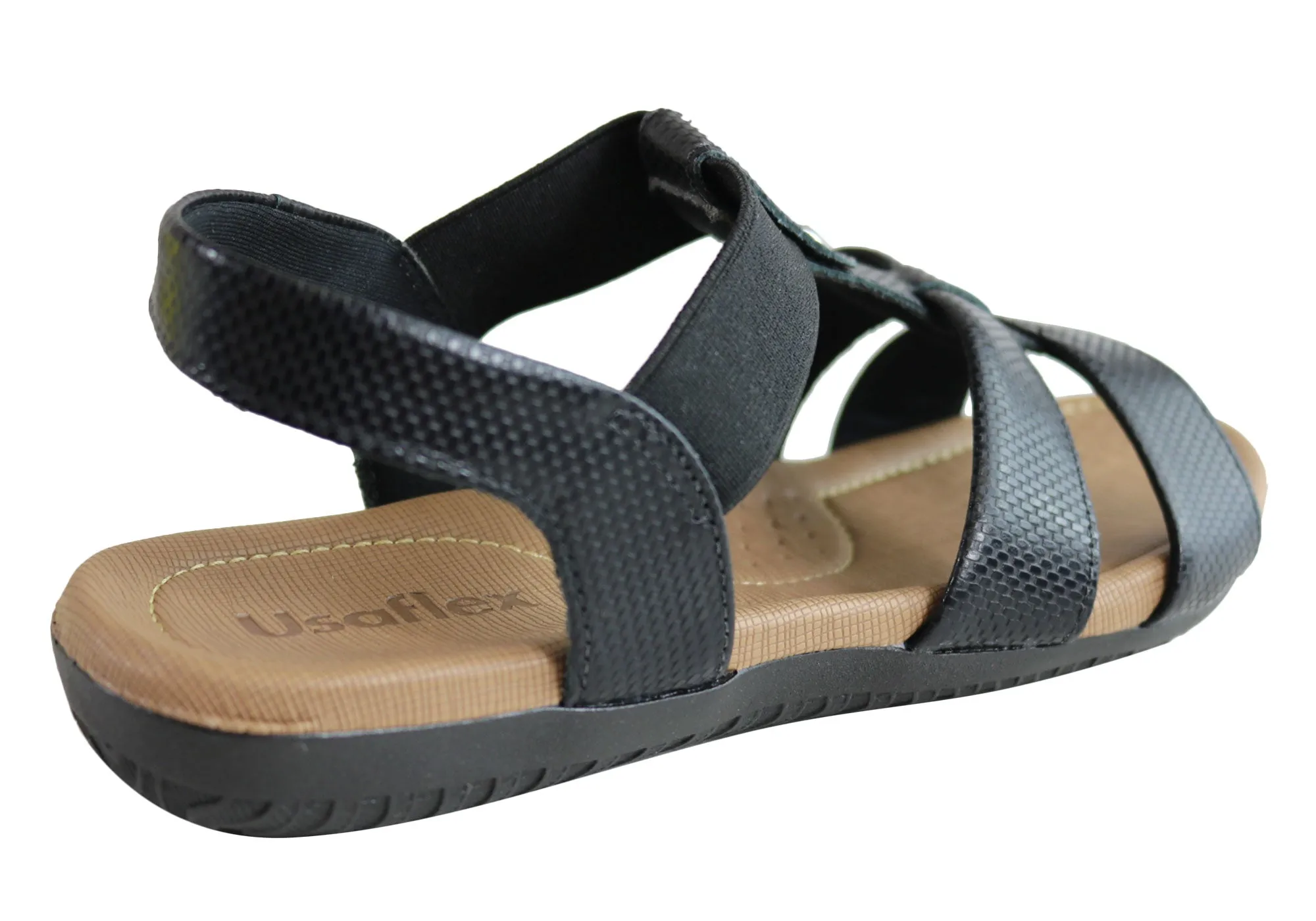 Usaflex Ventura Womens Comfy Cushioned Leather Sandals Made In Brazil Usaflex Shoes