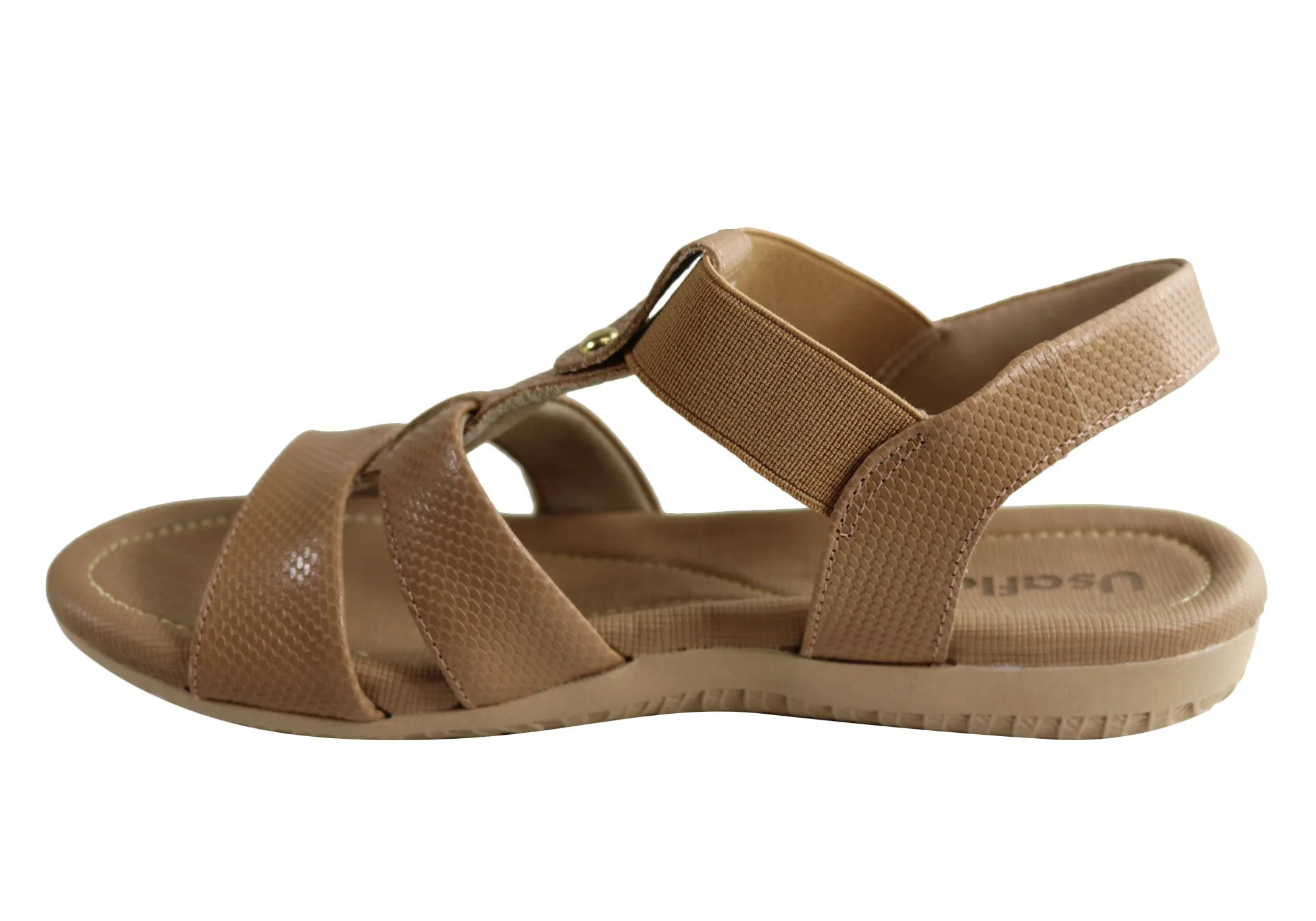 Usaflex Ventura Womens Comfy Cushioned Leather Sandals Made In Brazil Usaflex Shoes