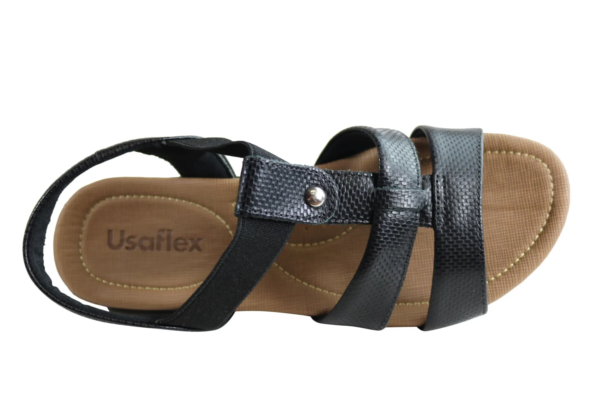 Usaflex Ventura Womens Comfy Cushioned Leather Sandals Made In Brazil Usaflex Shoes