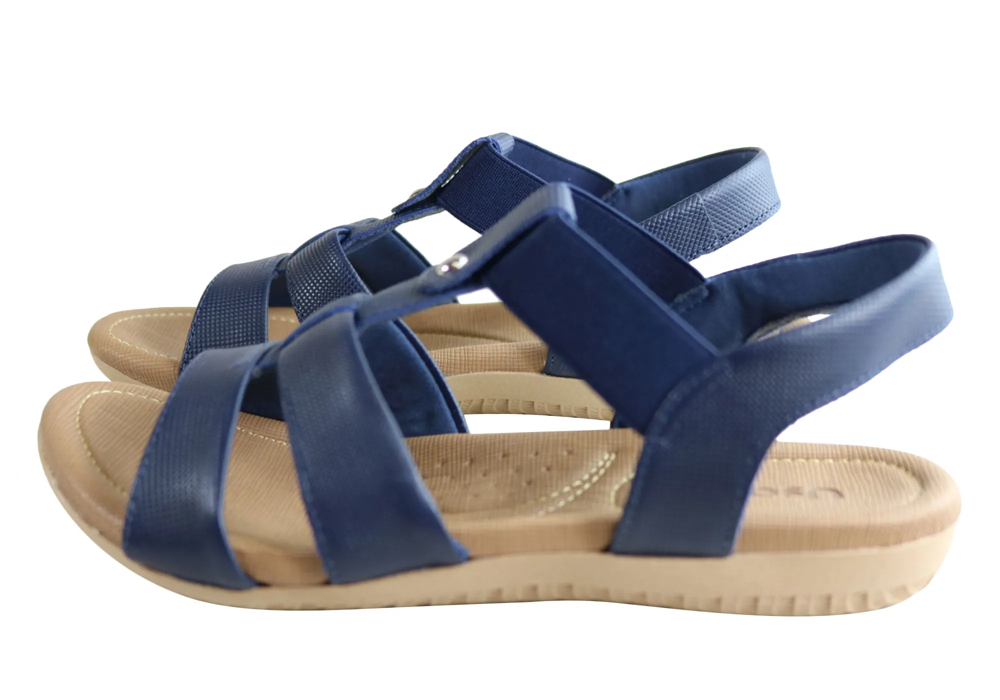 Usaflex Ventura Womens Comfy Cushioned Leather Sandals Made In Brazil Usaflex Shoes