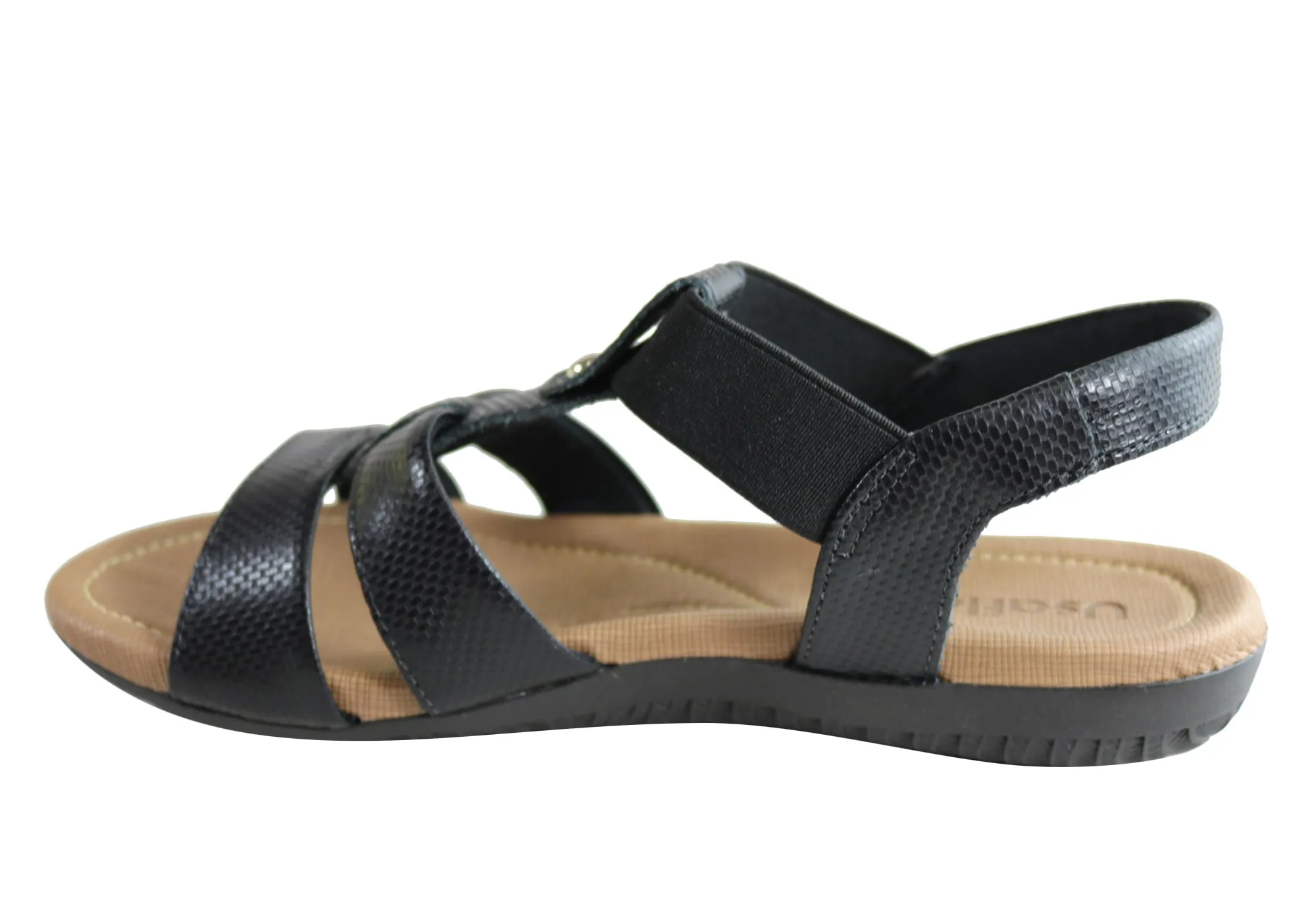 Usaflex Ventura Womens Comfy Cushioned Leather Sandals Made In Brazil Usaflex Shoes