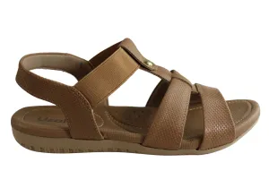 Usaflex Ventura Womens Comfy Cushioned Leather Sandals Made In Brazil Usaflex Shoes